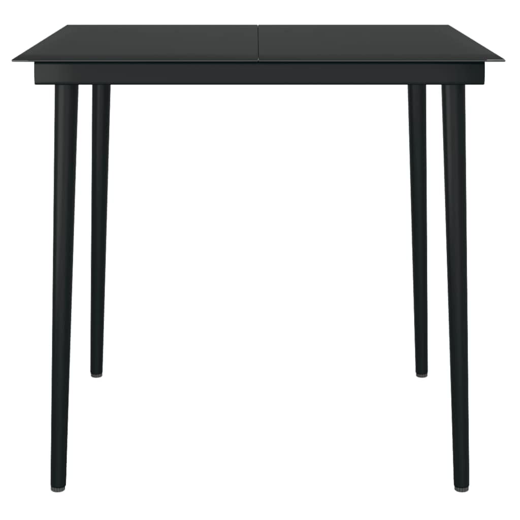vidaXL 3-Piece Patio Dining Set - Outdoor Garden Furniture with Table and Chairs for Lawn, Yard, Terrace & Balcony - Durable Black Seating for Al Fresco Meals & Entertaining