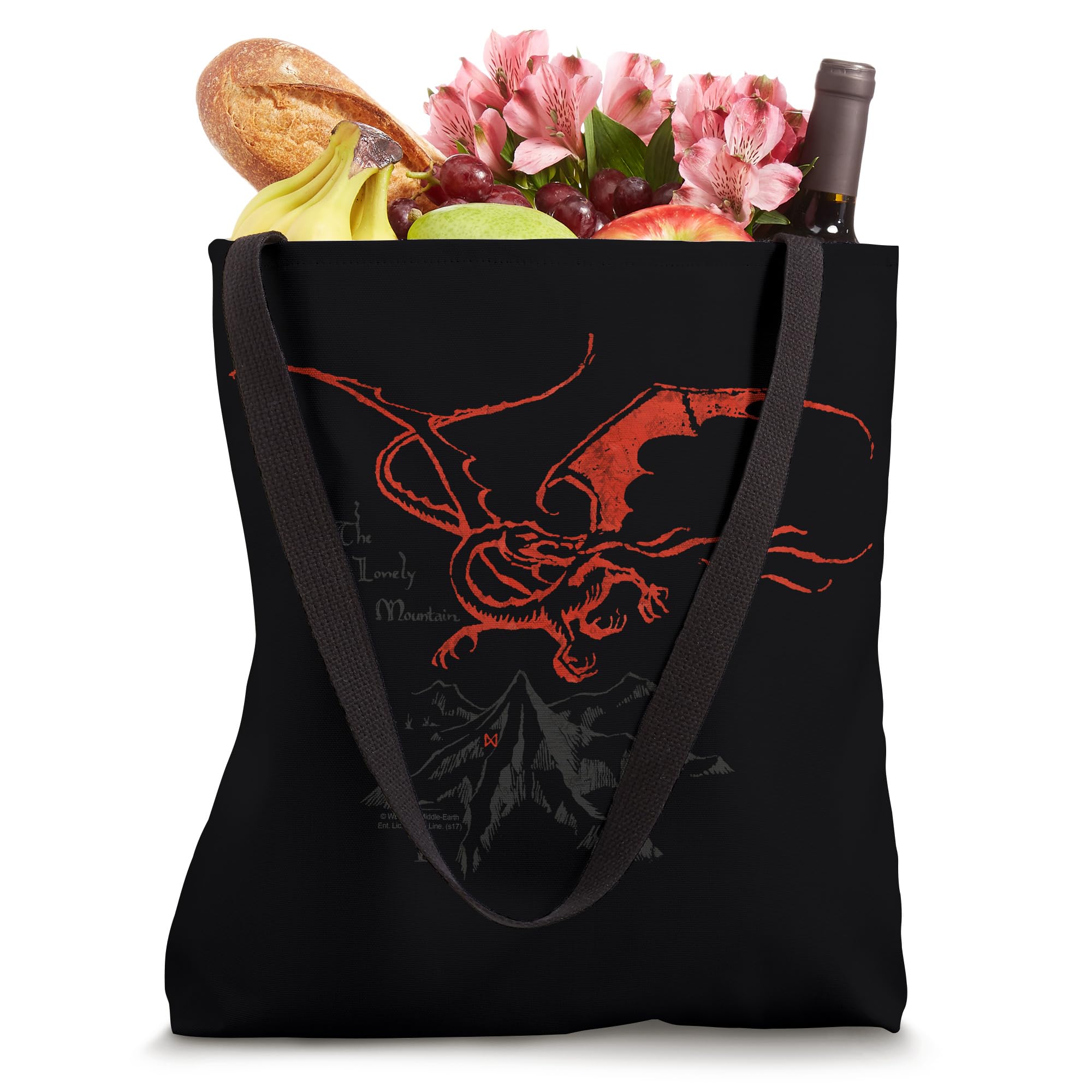 The Hobbit Smaug Tote Bag - Lord of The Rings Inspired Canvas Shopper Bag for Book Lovers & Fantasy Fans - Perfect for Bookstore Trips, Comic Con & Daily Use