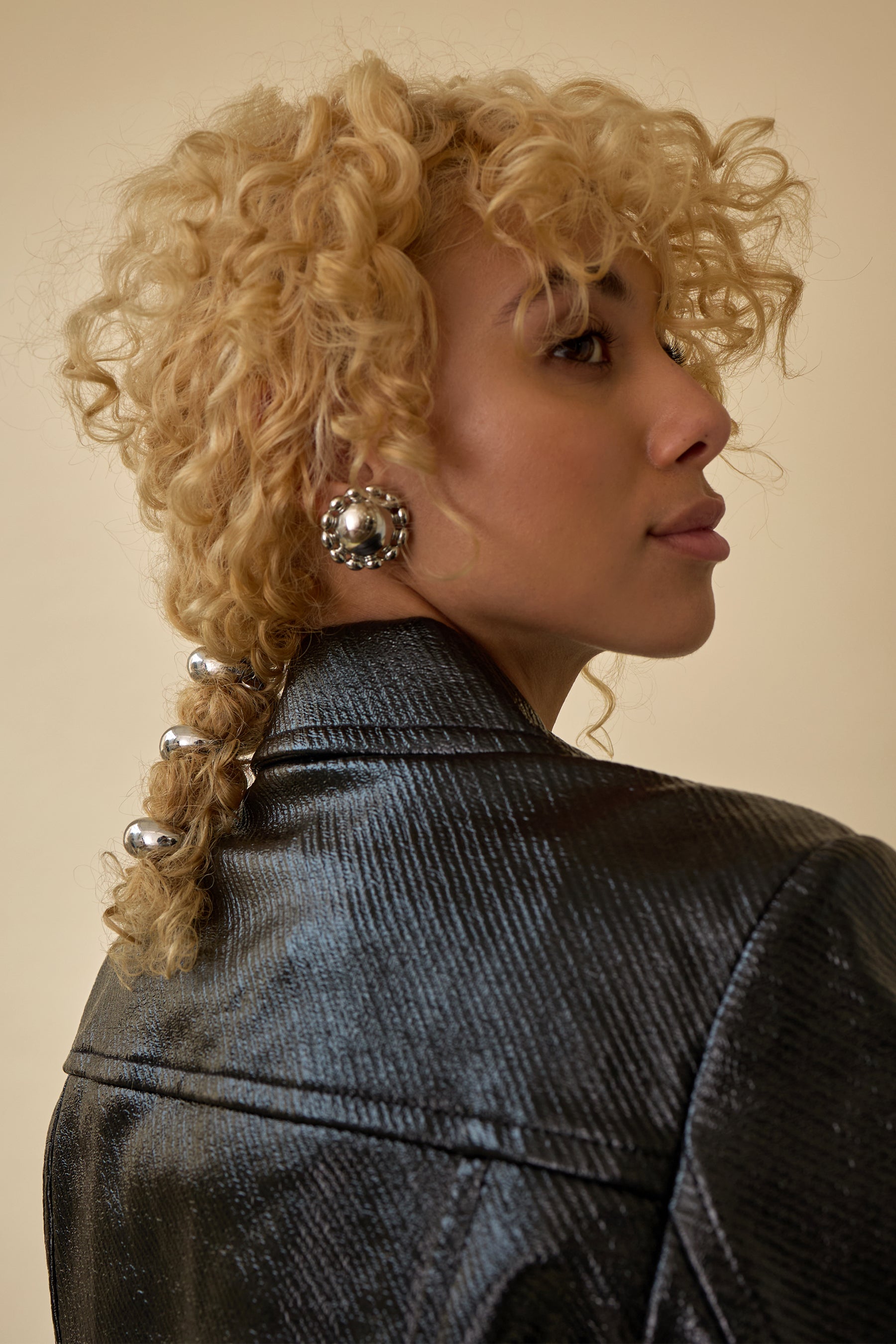Lucia Ball Chain Dome Stud Button Earrings for Women - Fashion Jewelry for Everyday Wear, Parties & Special Occasions