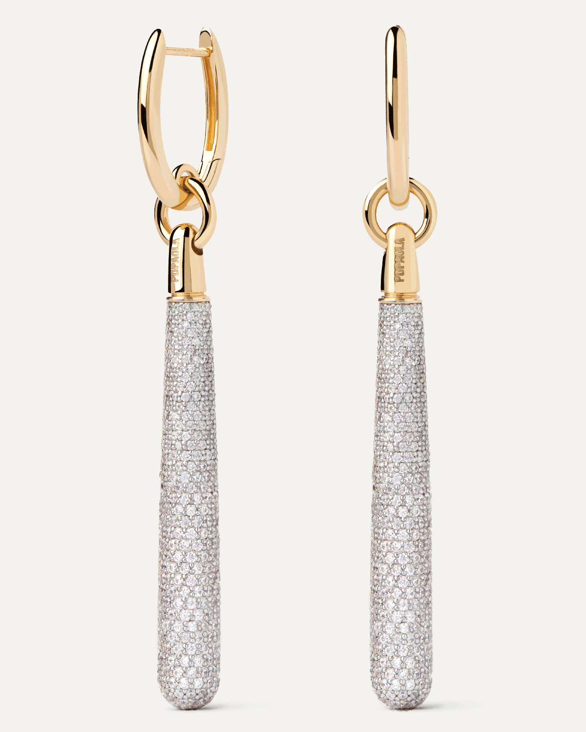 GRID 3 Pavé Supreme Jupiter Single Hoop Earrings - Elegant Cubic Zirconia Stud Earrings for Women, Perfect for Parties, Weddings & Everyday Wear
