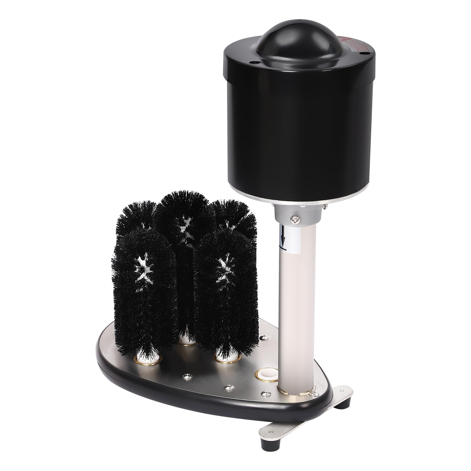 Commercial Glass Washer Machine - 5 Brush Stainless Steel Electric Wine Glass Cleaner for Bars, Cafes & Restaurants | Automatic Cup Washing System for Winery, Pub, Hotel & Kitchen Use (Black)