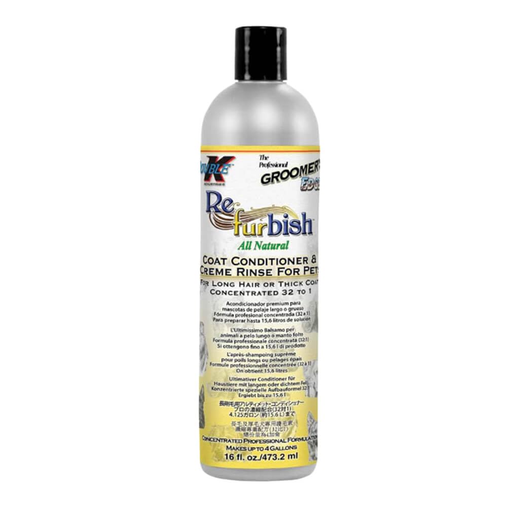Groomer's Edge Re-Fur-Bish Pet Conditioner - 16 oz Dog & Cat Detangling & Moisturizing Solution | Perfect for Professional Grooming & At-Home Pet Care