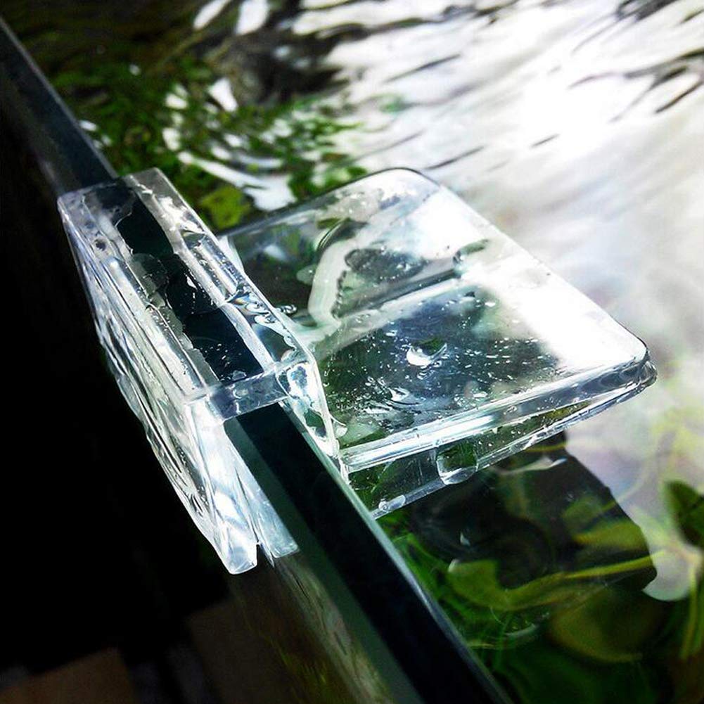 8mm Acrylic Aquarium Cover Clips - 6 Pack for Rimless Fish Tanks | Secure Glass Lid Support for Home & Office Aquariums