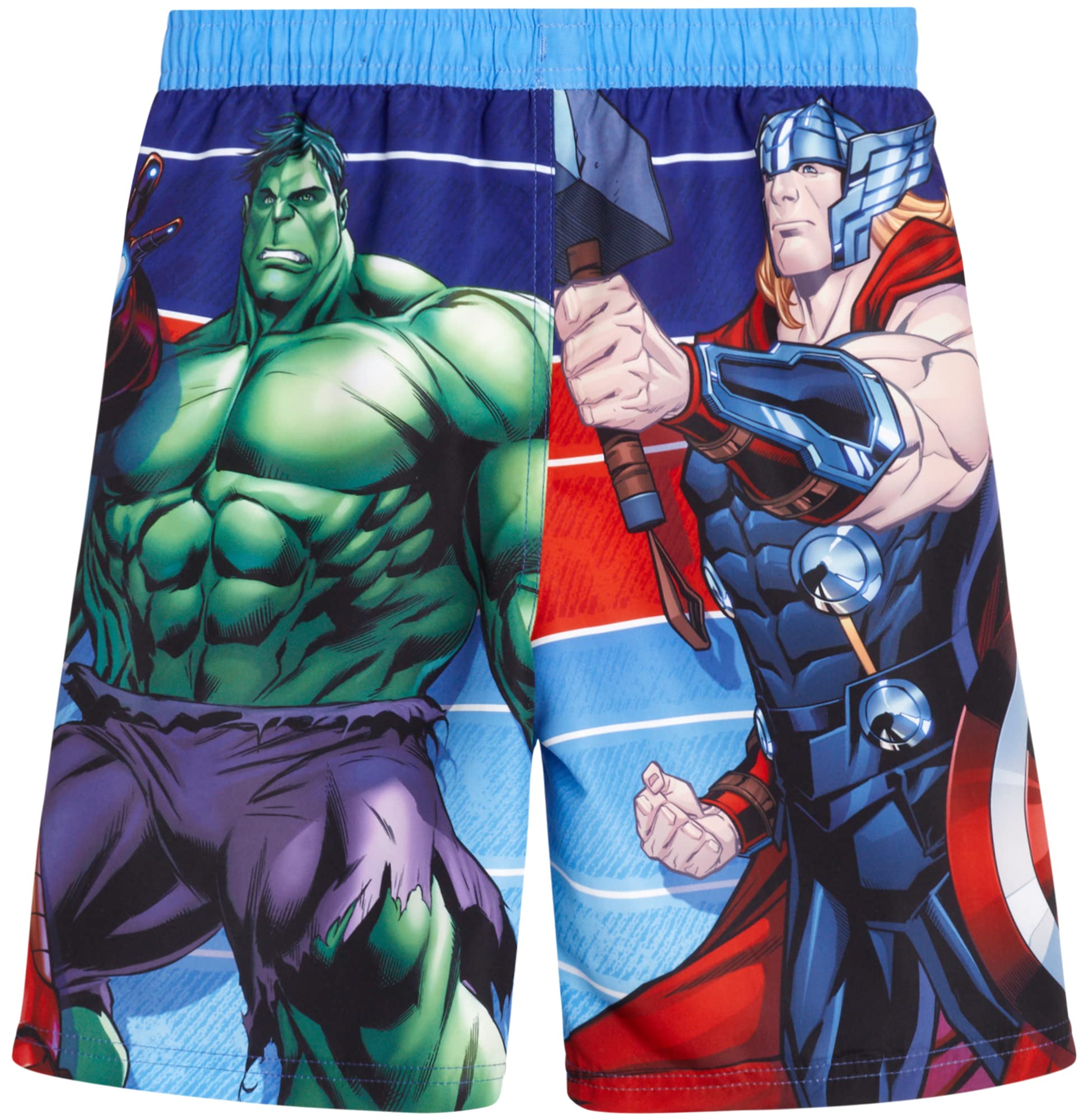 Marvel Avengers Boys' Swim Trunks - Spider-Man, Captain America, Hulk UPF 50+ Quick Dry Swim Shorts for Kids (2T-12) | Beach, Pool, Summer Water Activities