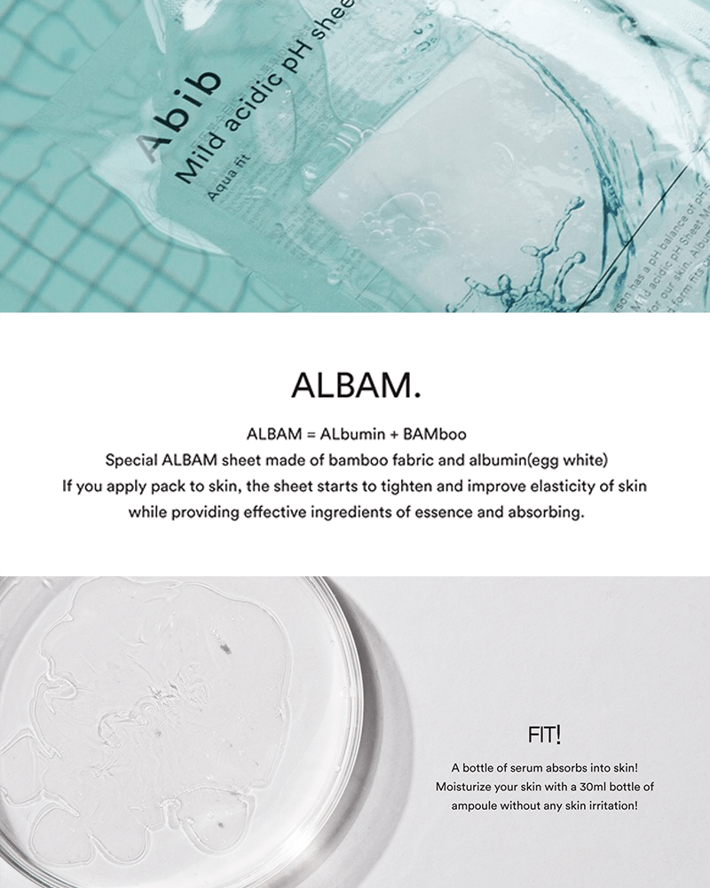 Abib Mild Acidic pH Sheet Mask #Aqua Fit - Hydrating Facial Mask for Glowing Skin | Korean Skincare for Dry & Sensitive Skin | Perfect for Daily Use & Spa Days
