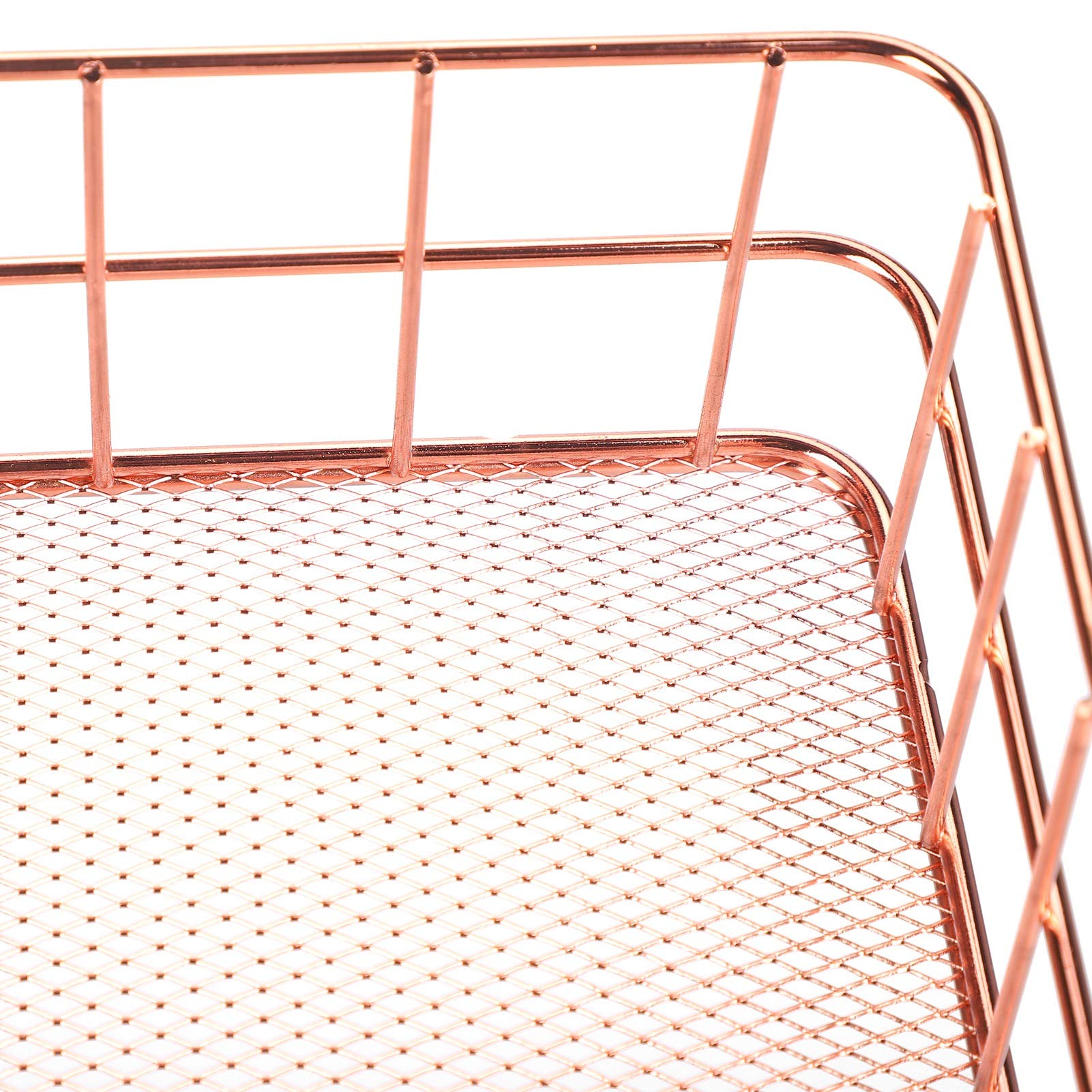 Stainless Steel Wire Storage Baskets - 3 Pack Metal Organizer for Kitchen, Laundry Room, Garage & Office | Space Saving Shelf & Desktop Storage Solution for Home Organization