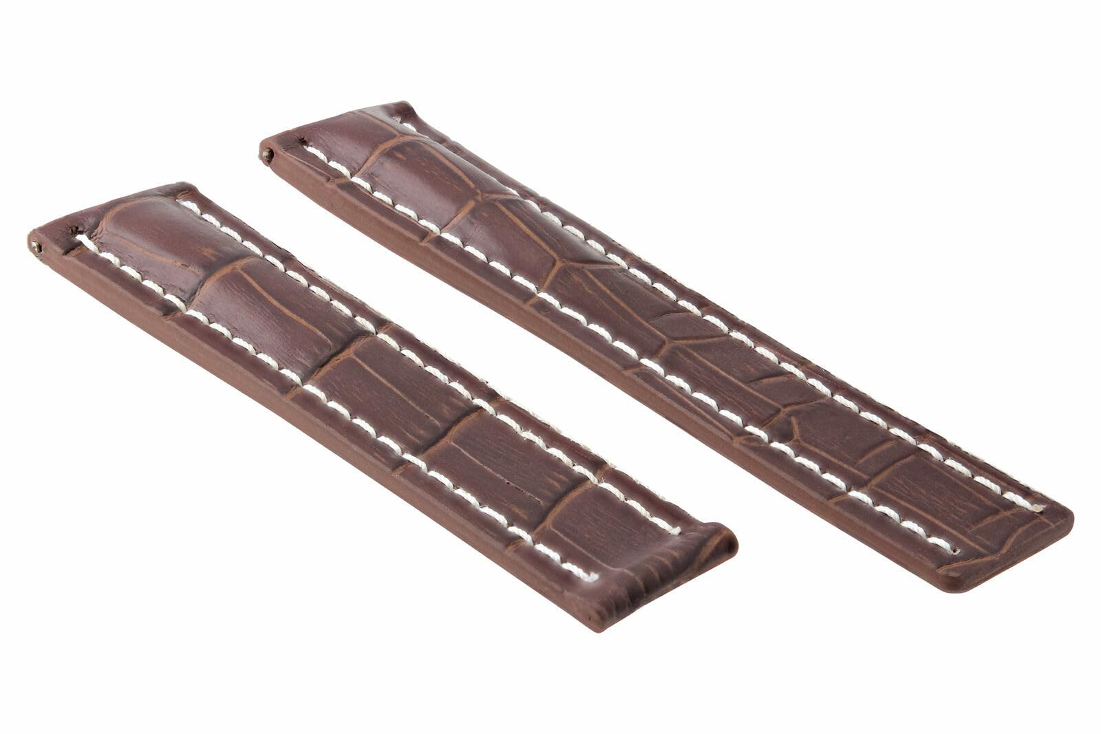 24/20mm Genuine Leather Watch Band Strap with Deployment Clasp - Compatible with Breitling Navitimer & Colt - Light Brown Replacement Strap for Men's Luxury Watches | Business, Casual & Formal Occasions