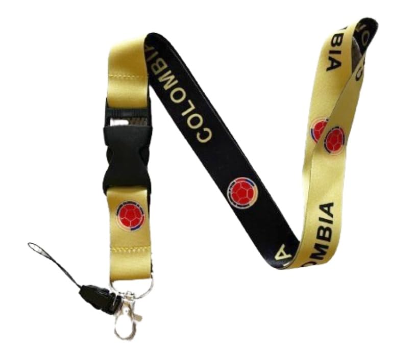 Colombia Soccer Team Lanyard - Selección Cafetera Keychain Badge Holder with Detachable Buckle - Burgundy Red Lanyard for Keys, ID Cards & Work Badges - Perfect for Soccer Fans, Office Use & Events