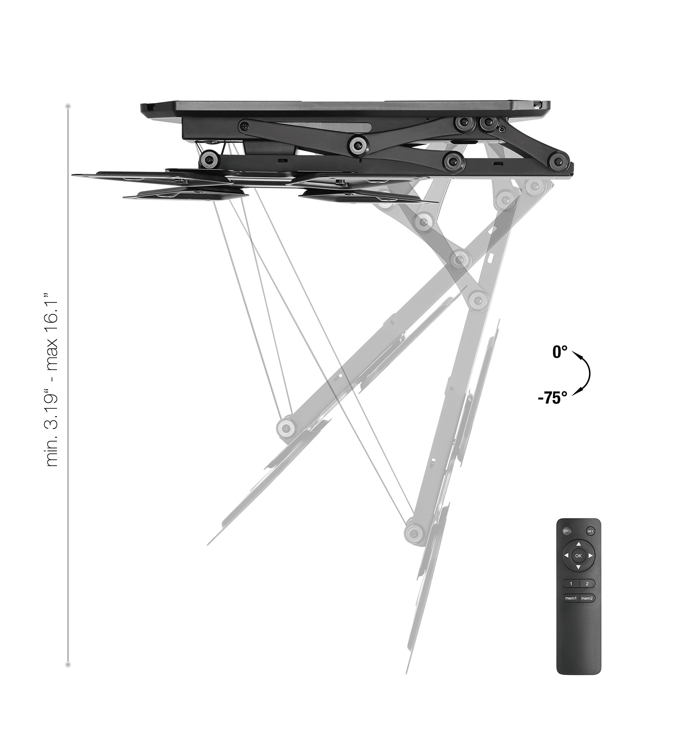 TechOrbits Motorized TV Mount - Electric Ceiling TV Bracket for 23