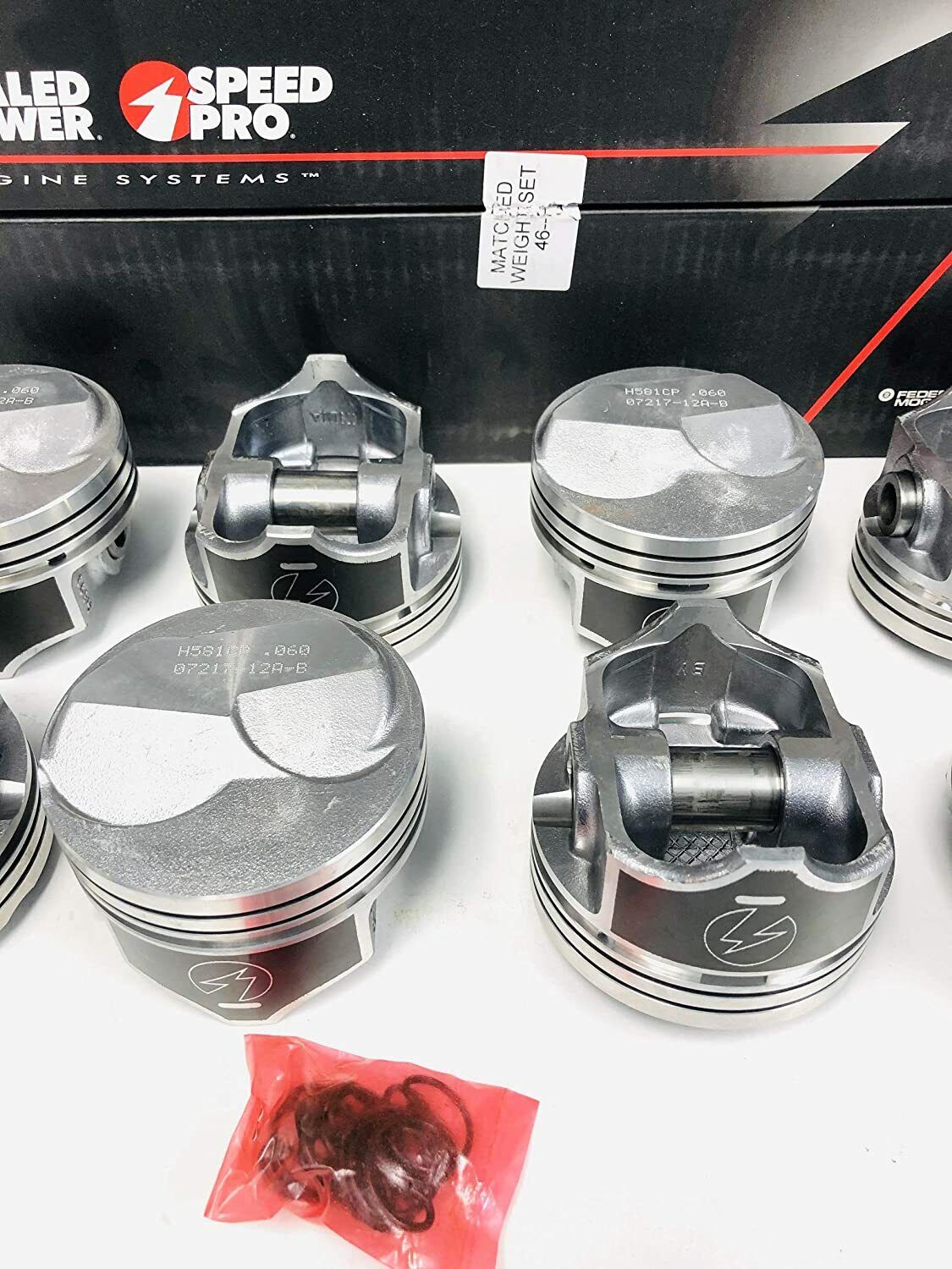 SPEED PRO Hypereutectic 30cc Dome Pistons with MOLY Rings Kit for Chevy Big Block 454 7.4L STD - High Performance Engine Upgrade for Racing, Towing & Street Use
