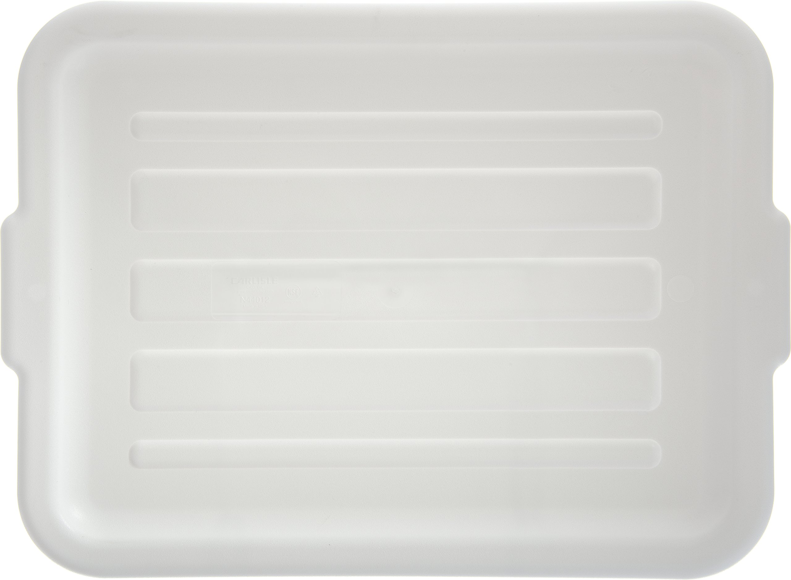 Carlisle FoodService N4401202 Ergonomic Wash Basin Tote Box Lid - Universal White (12-Pack) | Durable Restaurant & Commercial Kitchen Storage Solution