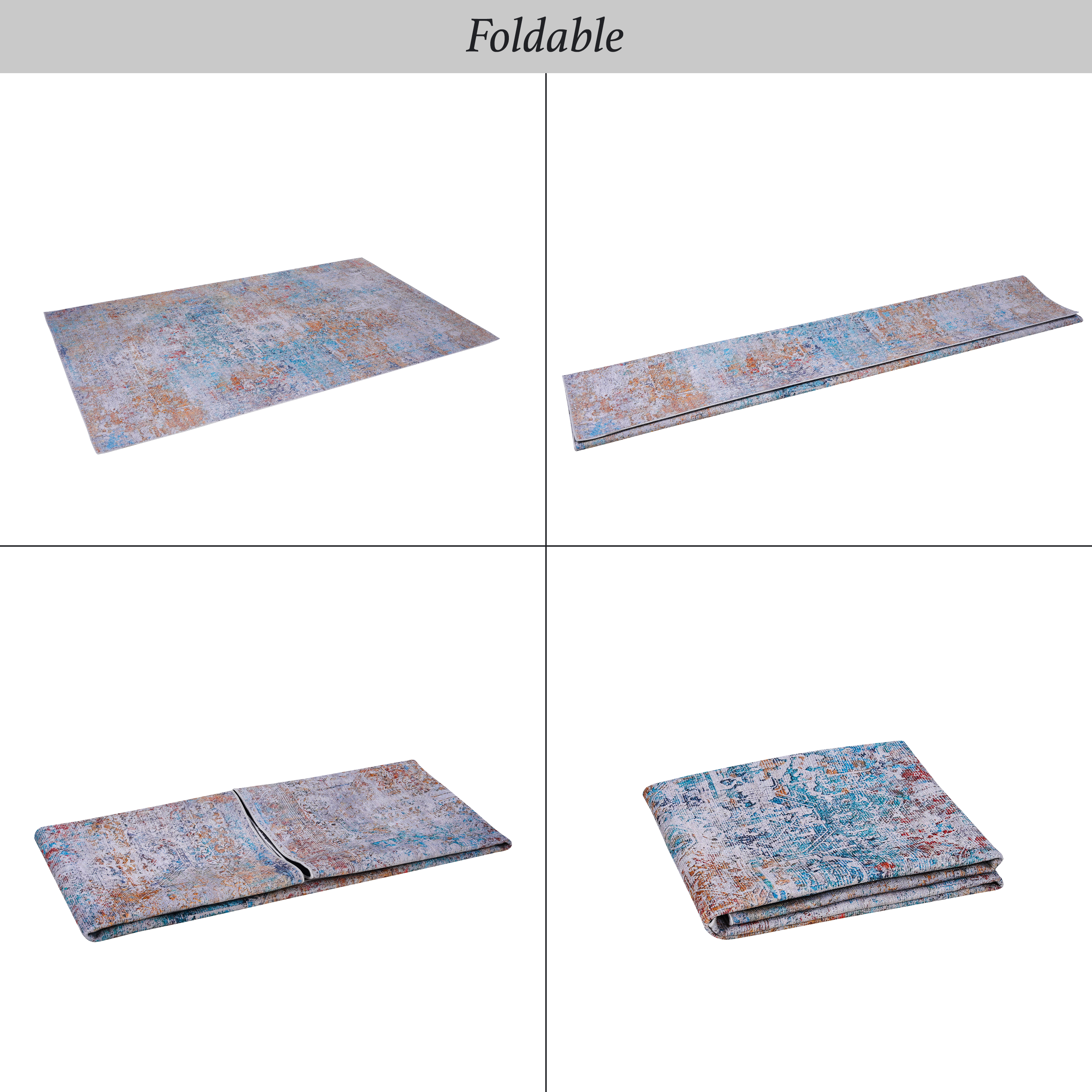 DTY Signature 8x10 Washable Low Pile Area Rugs - Non Slip, Non Shedding, Foldable - Kid & Pet Friendly Living Room, Bedroom, Kitchen Rug (Yellow/Cream, 8'x10') - Perfect for Cozy Home Decor & High Traffic Areas