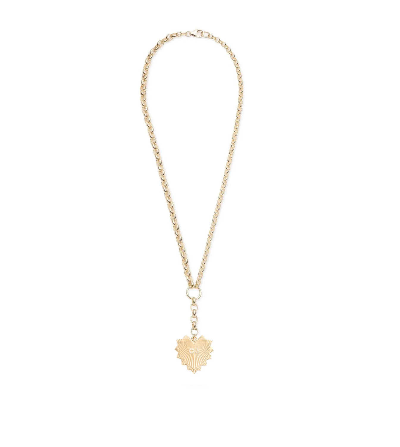 Custom Heart Belcher Chain Necklace - Heavy Mixed Metal Extension Chain Jewelry for Women - Perfect for Valentine's Day Gifts, Anniversary Presents & Everyday Wear