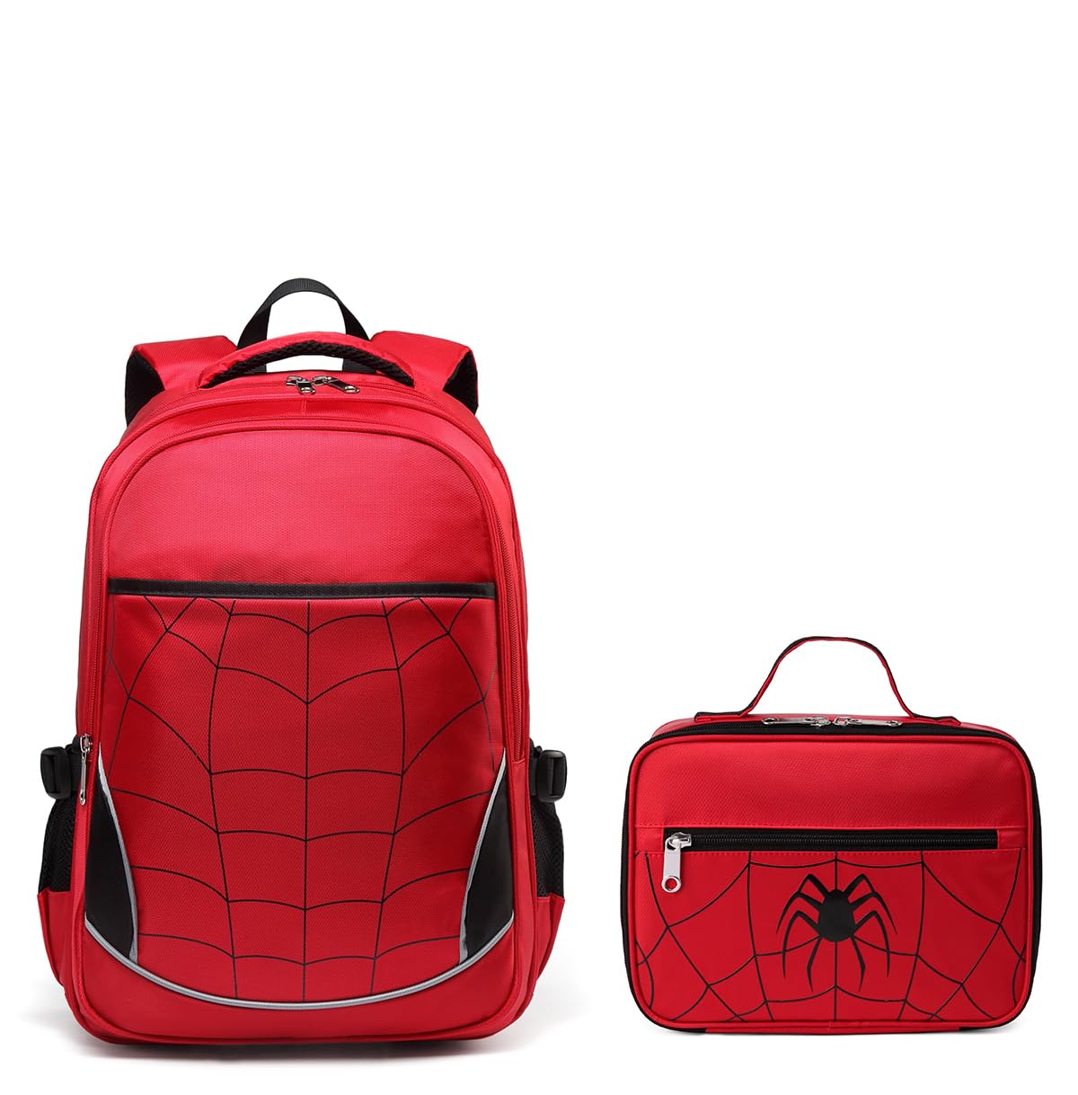 BLUEFAIRY Boys Backpack with Lunch Box Set - Lightweight Durable School Backpack for Elementary Kids, 2-Piece Gift Set (Red) - Perfect for School, Travel, and Outdoor Adventures