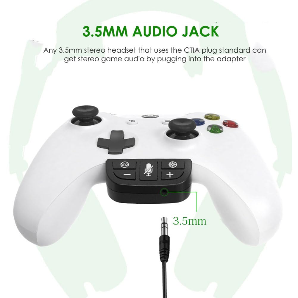 Xbox One Stereo Headset Adapter - Game Audio & Mic Headphone Converter for Enhanced Gaming Experience | Compatible with Xbox One Controllers & Gaming Headsets | Perfect for Online Multiplayer, Streaming & Competitive Gaming