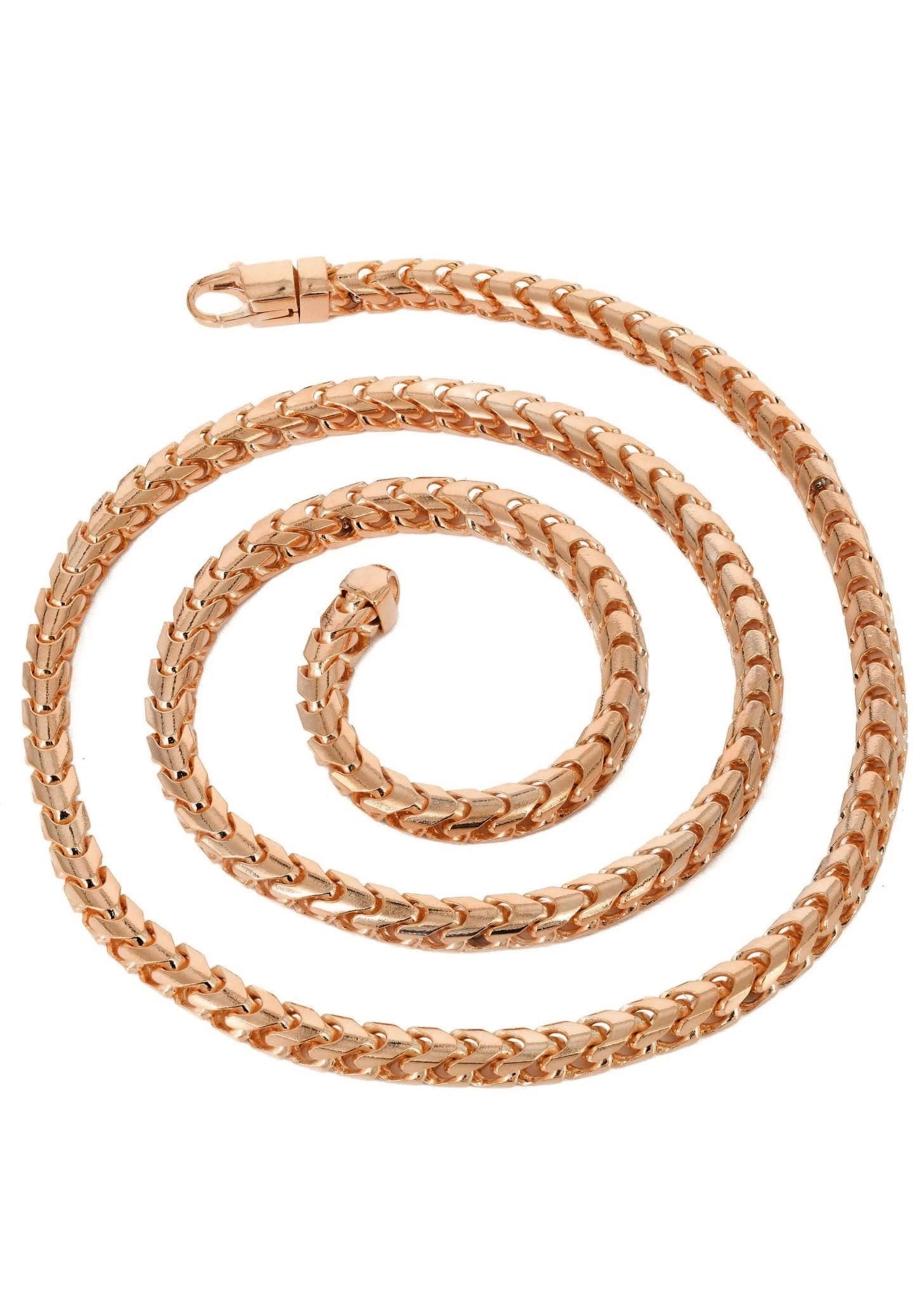 14K Rose Gold Solid Franco Chain for Women - Elegant Necklace for Everyday Wear, Gift Giving & Special Occasions