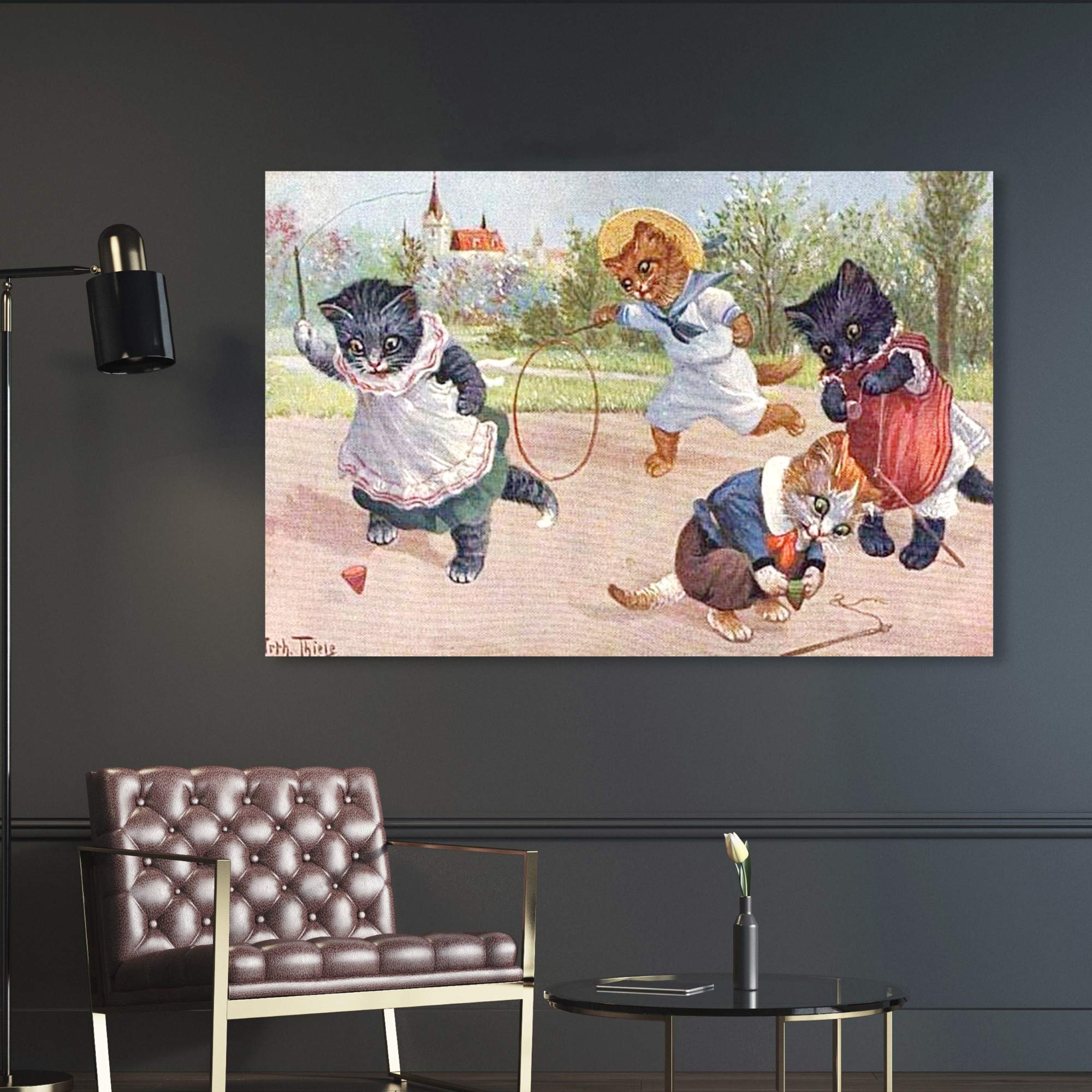 Oliver Gal Artist Co. 'Kittens Playing in The Park' Animal Wall Art Canvas Print - 45