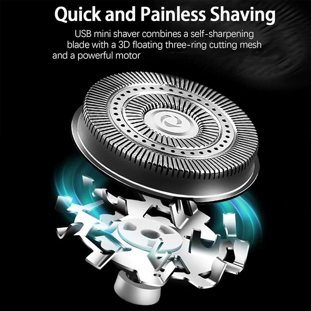 Doonai Mini Portable Electric Shaver - USB Rechargeable Waterproof Beard Trimmer for Men, Travel & Office Use | Compact Pocket Size for Home, Gym & Business Trips (Green)