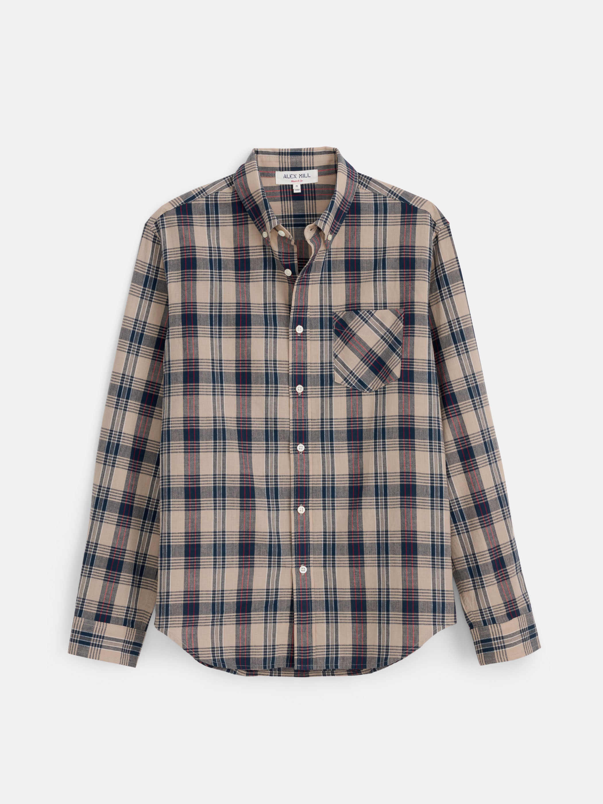 Men's Madras Mill Shirt - Lightweight Cotton Plaid Button Down for Casual & Summer Wear | Perfect for Outdoor Activities & Office