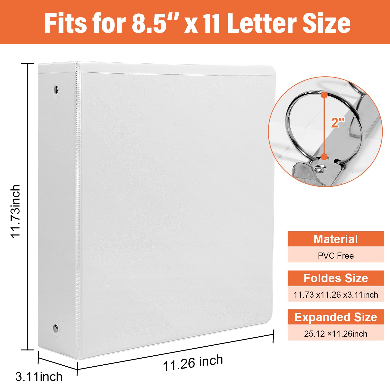 2-Inch 3-Ring Binders with Pockets - Durable 2