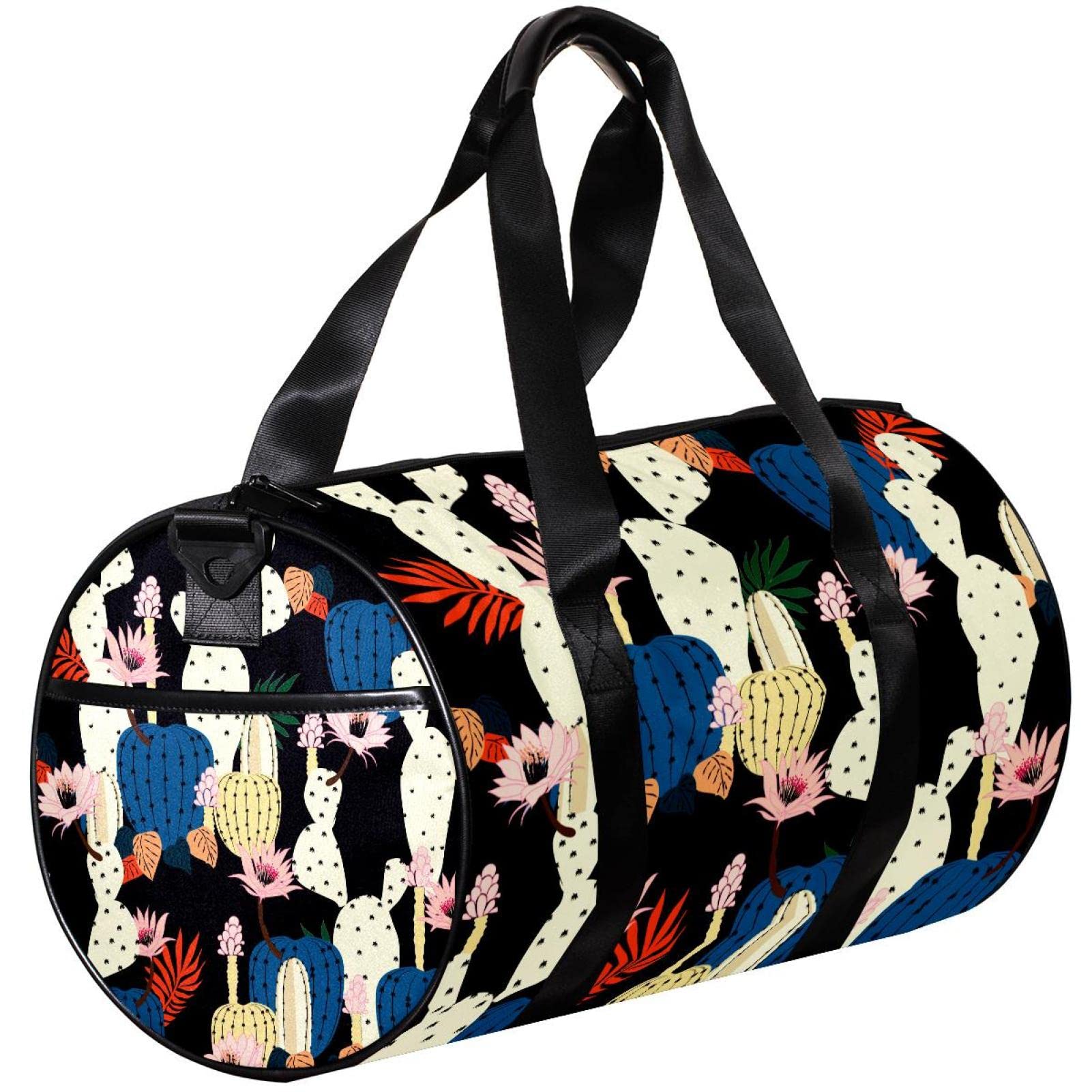 Travel Duffel Bag Cactus Black - Waterproof Sports Gym Bag for Men & Women - Small Weekender Overnight Bag - Perfect for Gym, Travel, Camping & Weekend Getaways