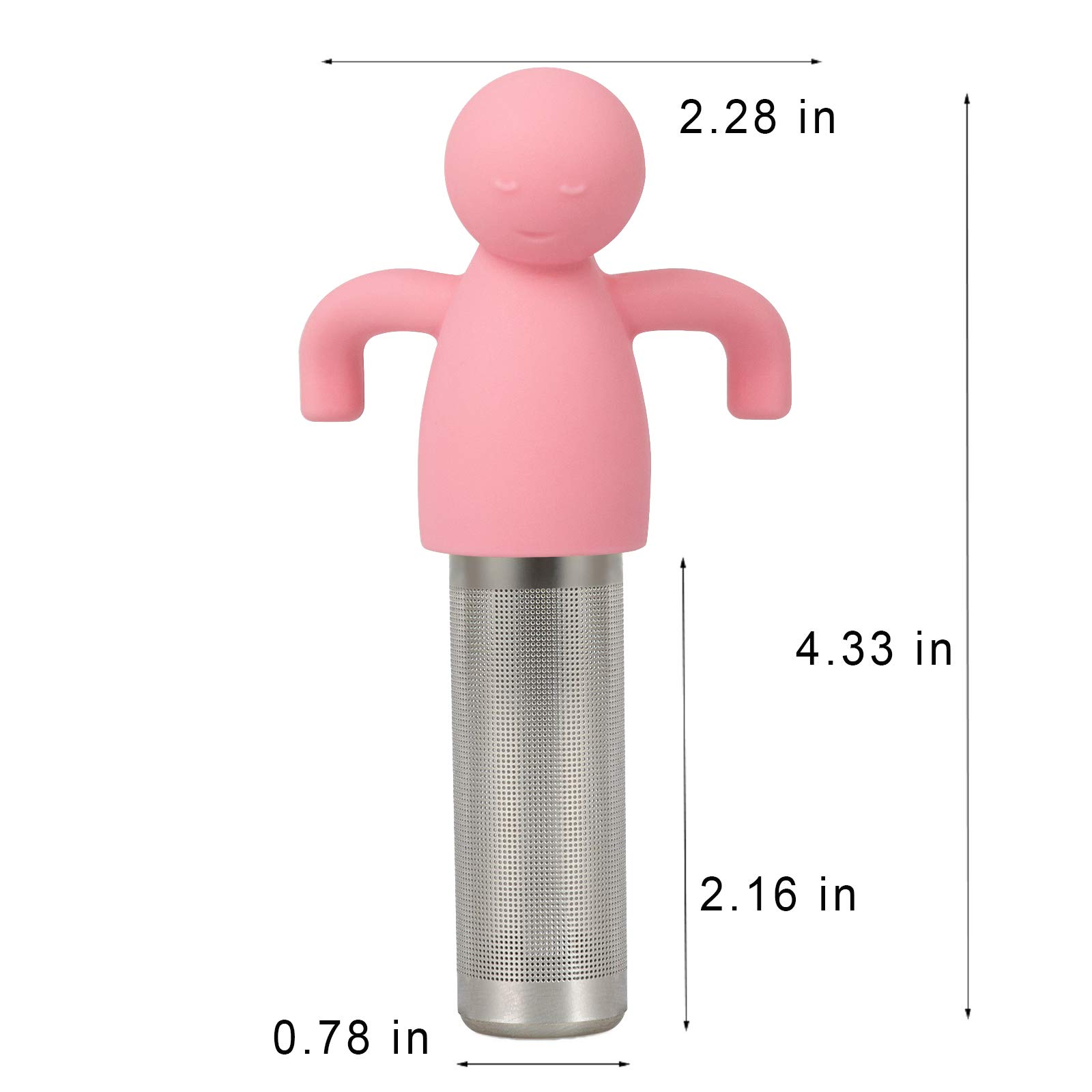 Cute Pink Stainless Steel Loose Leaf Tea Infuser with Fine Mesh & Silicone Lid - Perfect Tea Strainer for Kids, Girls, Cups, Mugs & Pots - Ideal for Home, Office, Gifts & Relaxing Tea Time