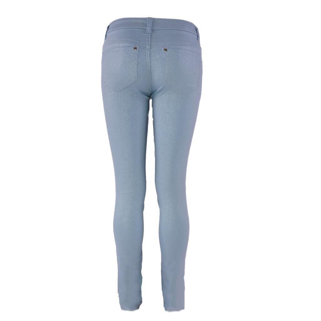 Sparkly Girls' Metallic Skinny Jeans - Trendy High Waist Stretch Denim Pants for Kids | Perfect for School, Parties & Playdates