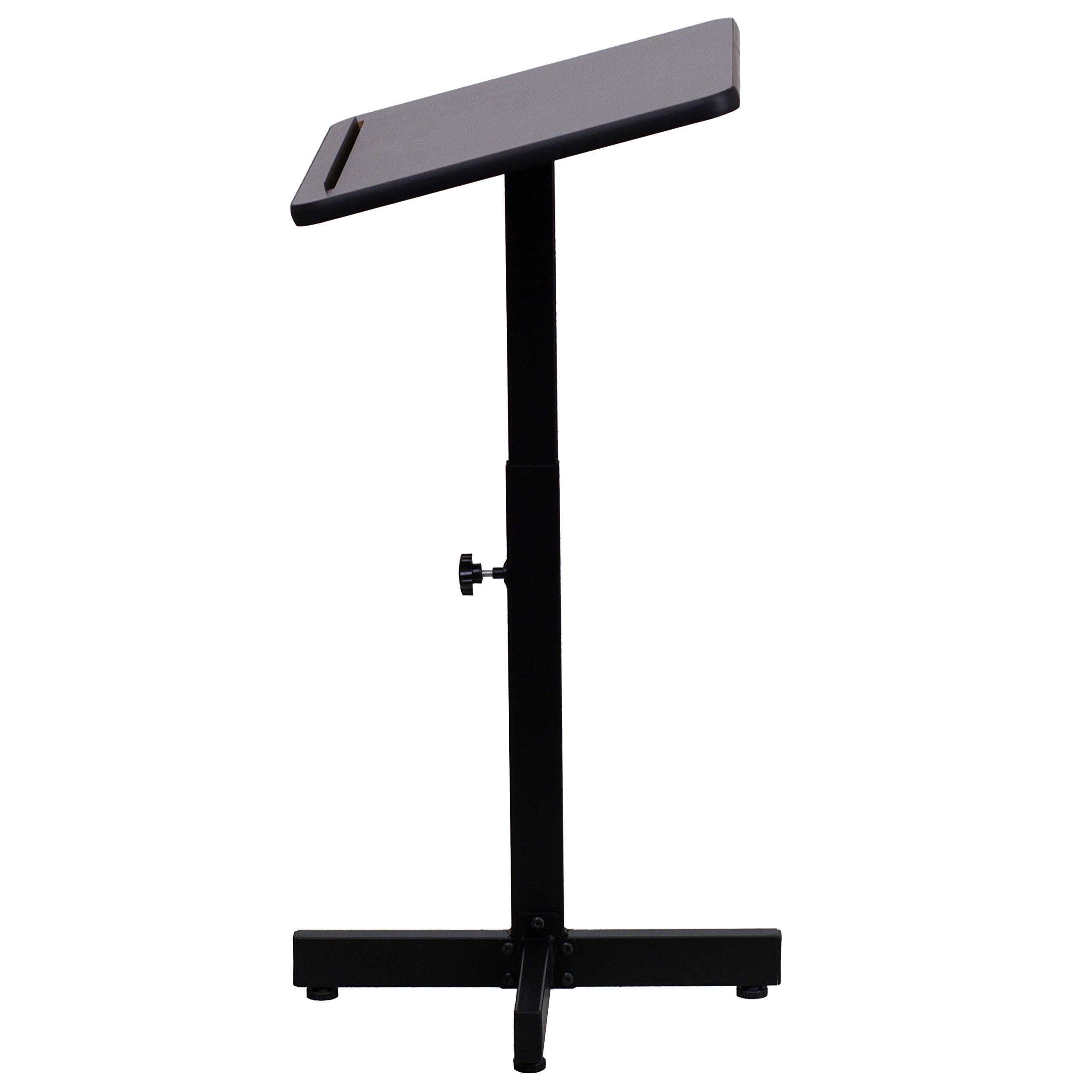 Flash Furniture Mysta Adjustable Height Metal Lectern with Mahogany Finish - Perfect for Podiums, Church Pulpits, School Presentations & Conference Room Speeches