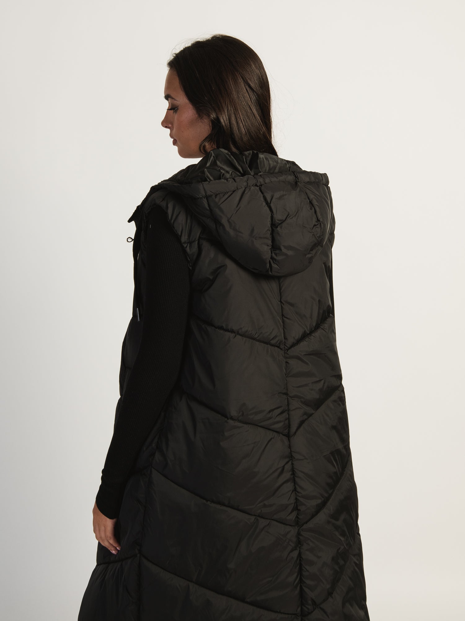 B.YOUNG BOMINA Long Hooded Puffer Vest for Women - Winter Warm Quilted Jacket for Outdoor Activities, Hiking & Casual Wear