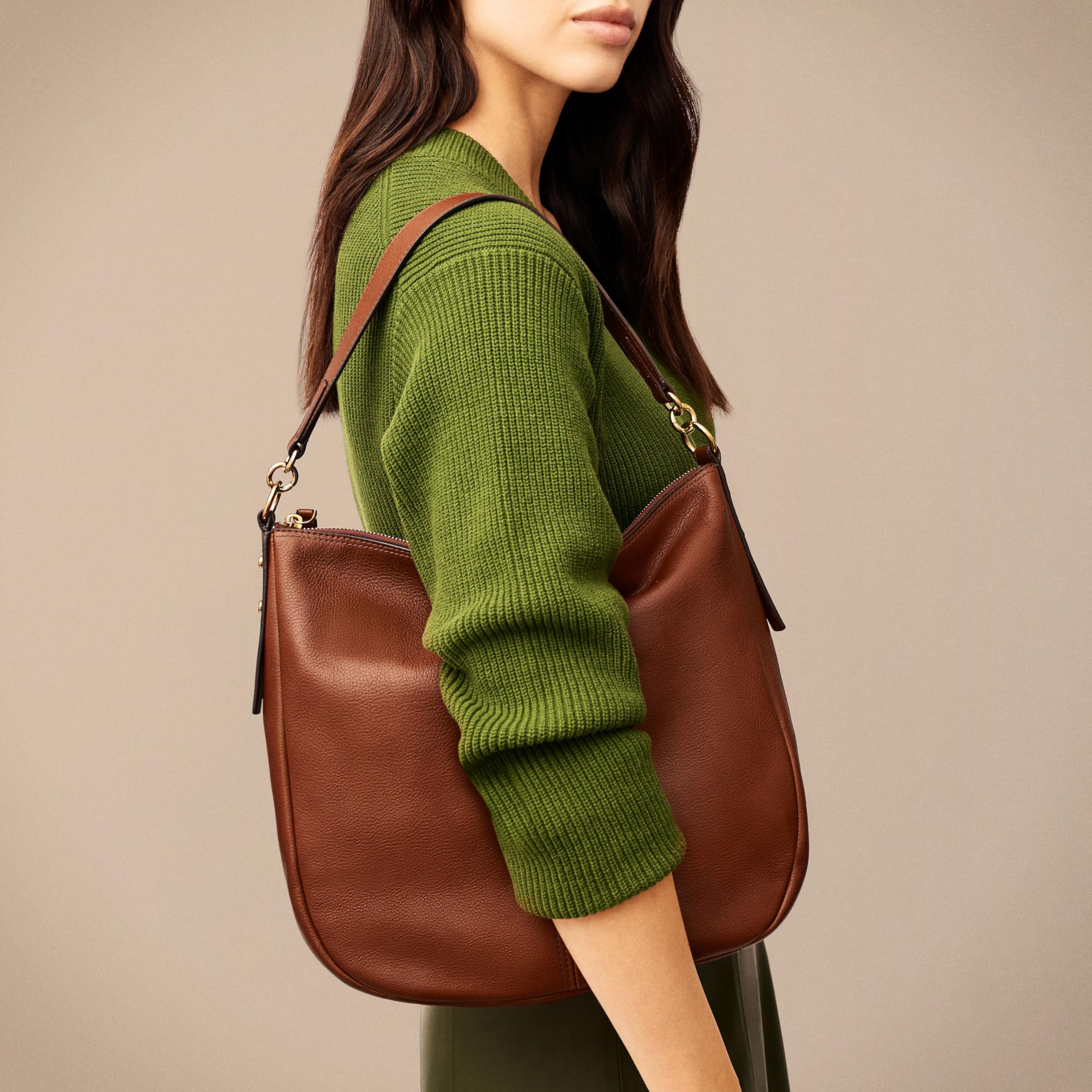 Fossil Women's Jolie Leather Hobo Purse Handbag - Brown Crossbody Bag for Everyday Use | Model ZB1434200 | Perfect for Work, Travel & Casual Outings