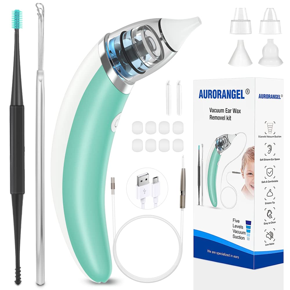 Ear Wax Removal Kit - 5-Level Adjustable Suction USB Rechargeable Ear Vacuum Cleaner with Soft Silicone Tips for Safe Ear Cleaning at Home, Perfect for Adults & Travel Use