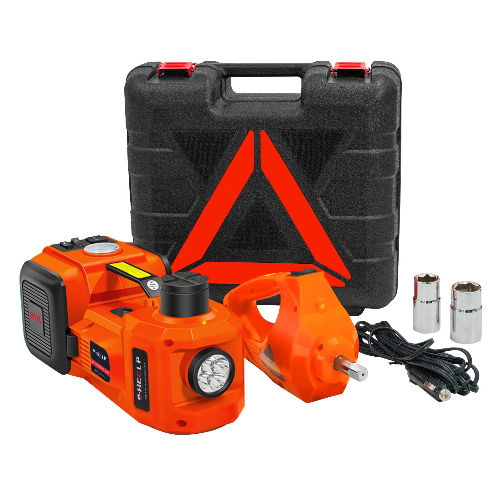 5 Ton 12V Electric Hydraulic Car Jack Lift Kit with Impact Wrench (6.1-17.7 Inch Lift Range) - for SUV, Truck, Sedan, MPV Tire Change & Garage Repair - Perfect for Emergency Roadside Assistance & DIY Auto Maintenance