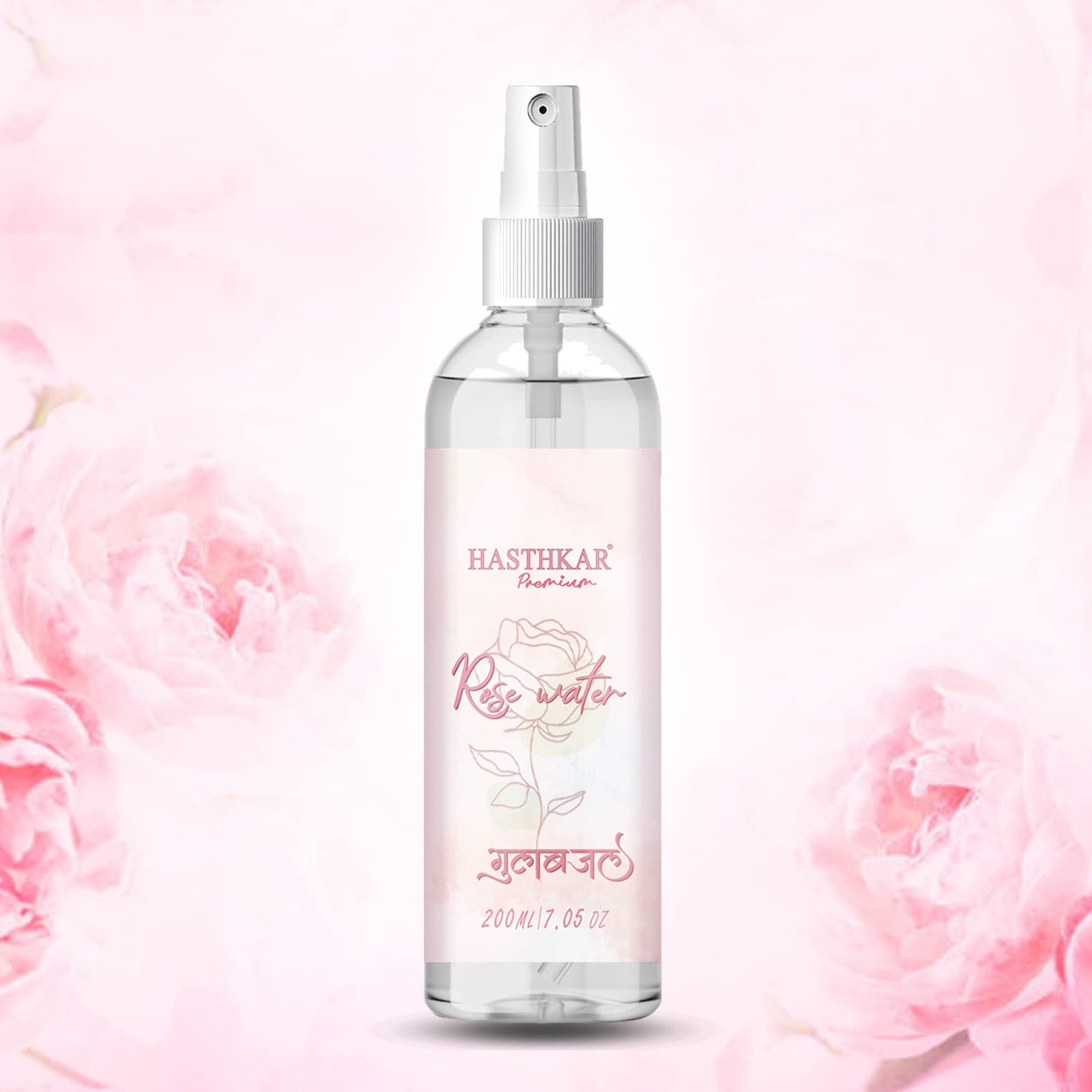 Hasthkar Premium Rose Water Toner & Cleanser (Gulab Jal) 200ml - Hydrating Facial Mist for Men & Women, All Skin Types, Pack of 2 - Perfect for Daily Skincare Routine & Makeup Refresh
