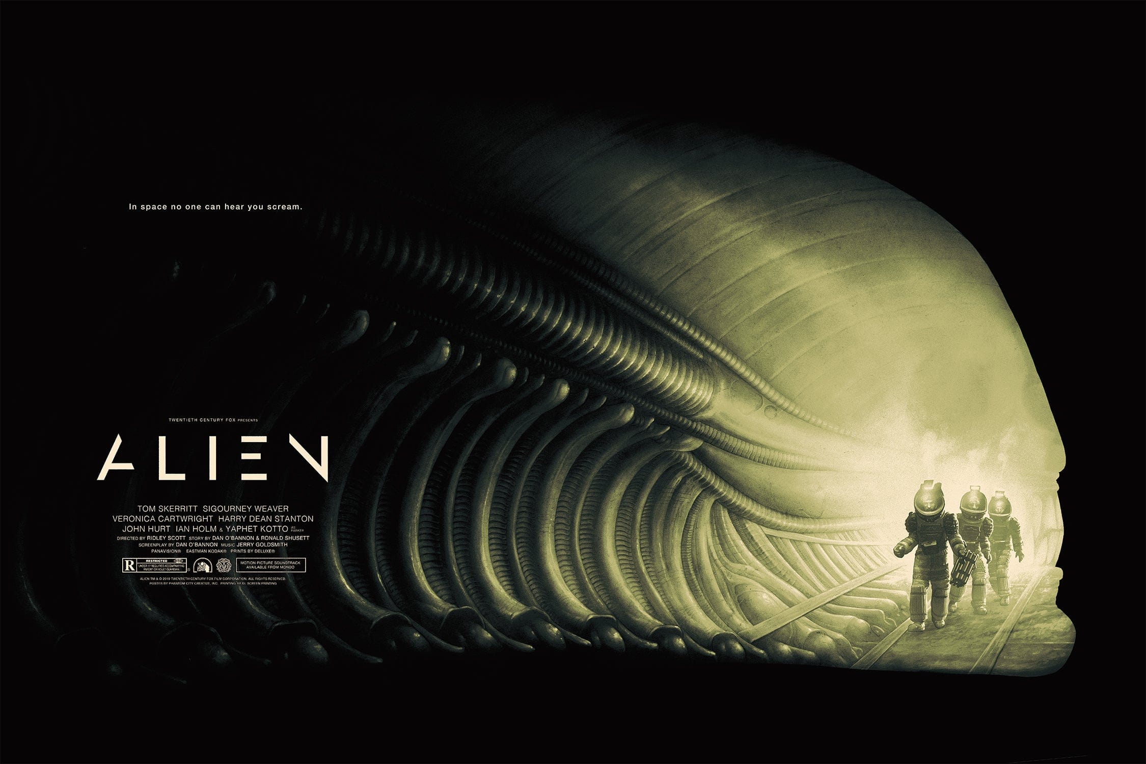 Alien Movie Screenprinted Poster - Vintage Sci-Fi Wall Art for Home, Office & Theater Decor