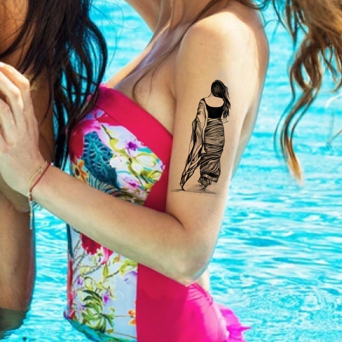 Beautiful Black Temporary Tattoos for Women & Men - Waterproof Fake Body Art for Parties, Halloween & Special Events