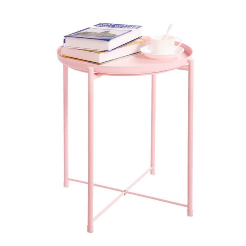 YUMEIGE Metal End Table - Small Round Side Table for Sofa, Rustproof & Waterproof Coffee Table for Indoor & Outdoor Use - Perfect for Living Room, Patio, or Bedroom Snack Table