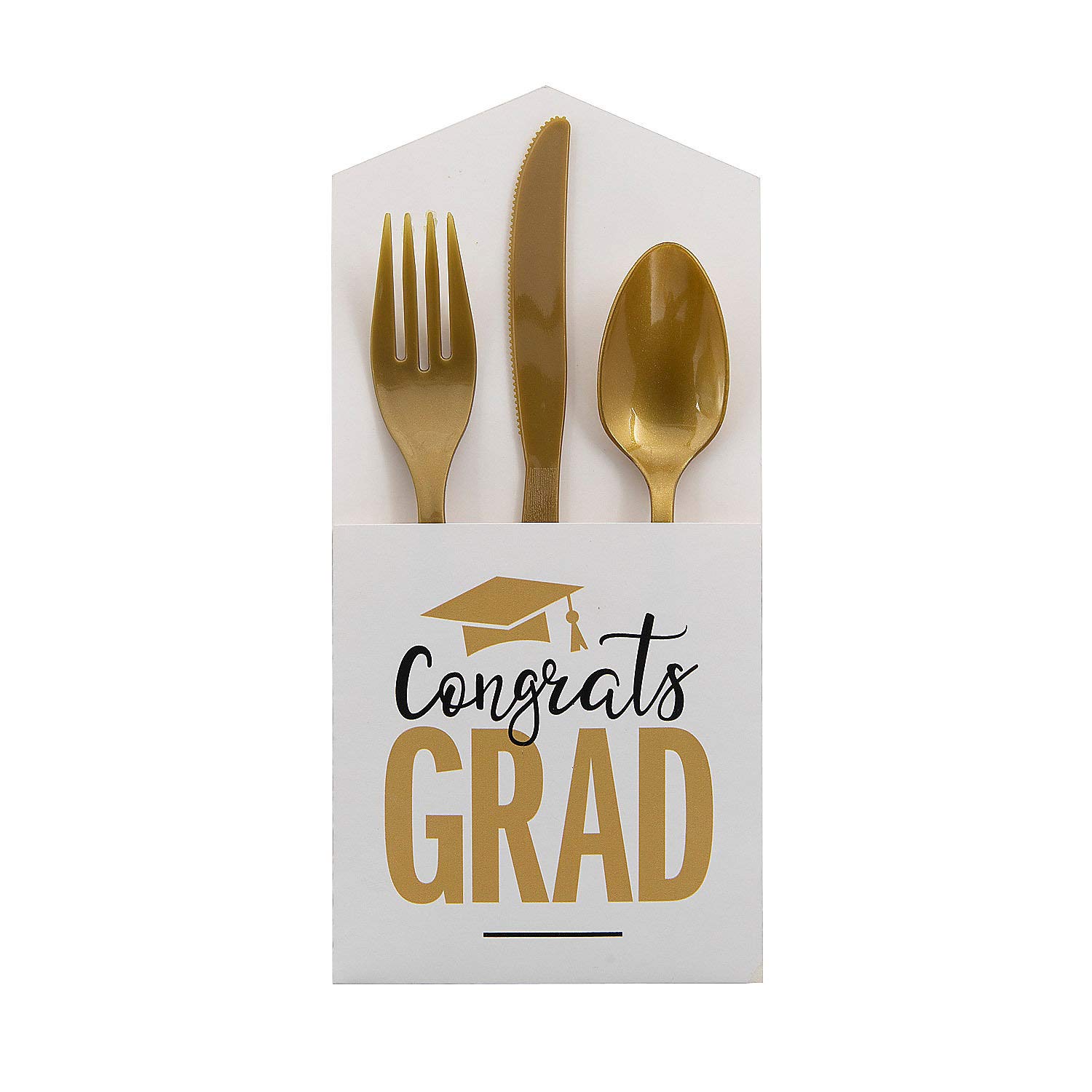 GRAD CUTLERY HOLDERS - 50 Piece Party Supplies Set for Weddings, Baby Showers & Birthday Celebrations - Plastic Utensil Holders for Easy Dining Setup