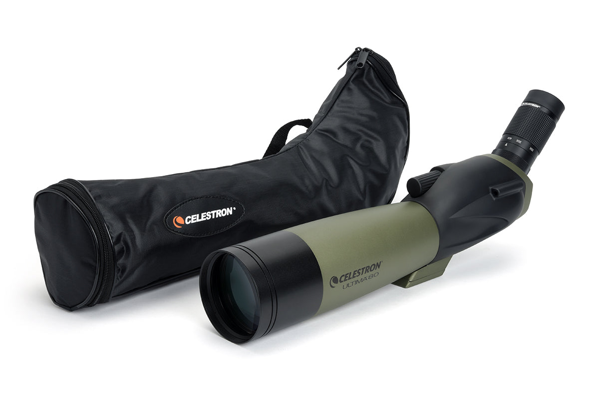 Celestron Ultima 20-60x80mm Angled Zoom Spotting Scope - High Power Magnification for Bird Watching, Hunting & Target Shooting | Waterproof & Fog Proof Design