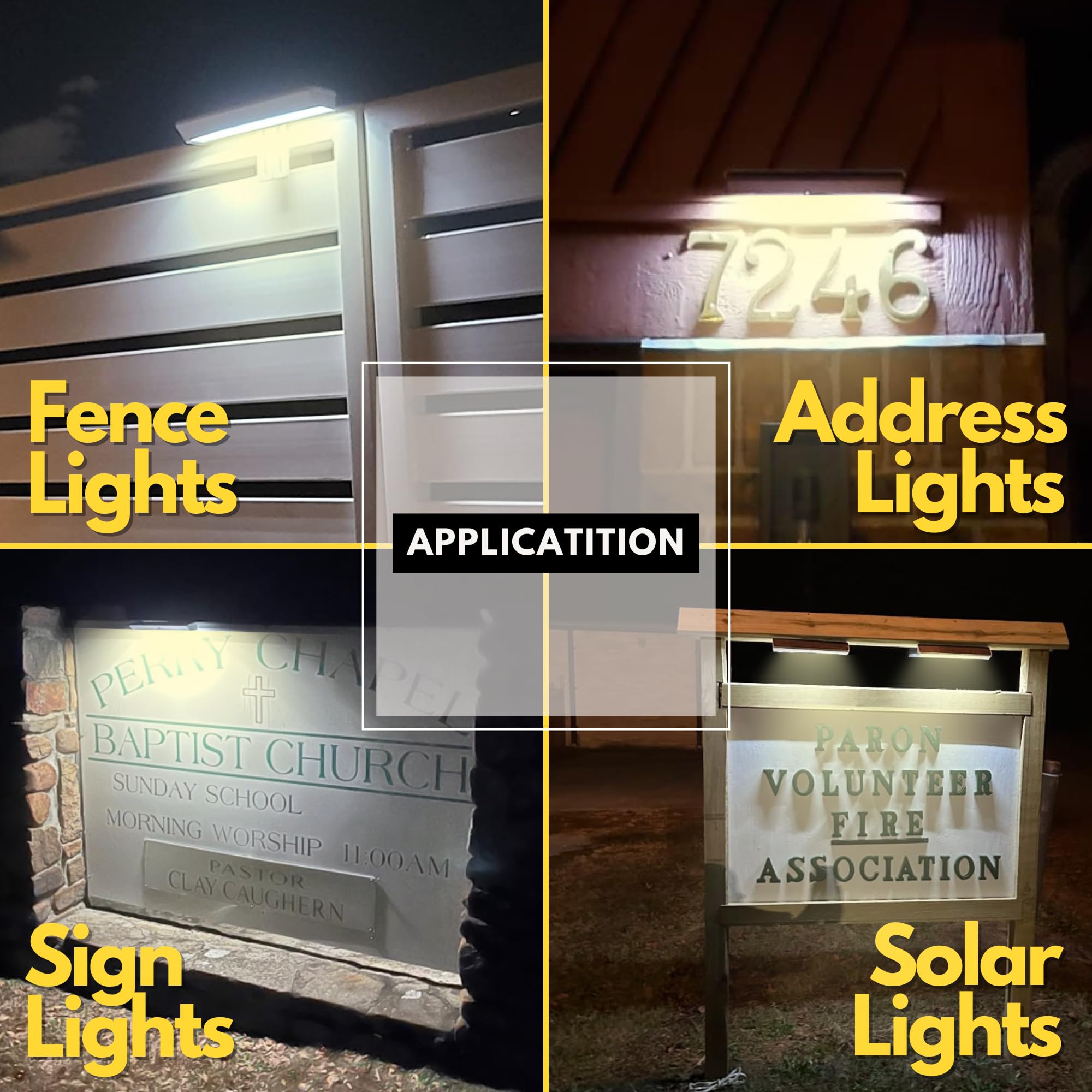 Solar Powered LED Sign Lights for Real Estate Signs - Wireless Outdoor Lighting for Agent Post Boards, Lease & Coming Soon Signs - Weatherproof & Energy Efficient - Perfect for Driveway, Yard & Business Displays (2 Pack, Black)