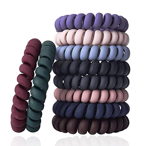 2 Pack Dark Blue Hair Ties for Women & Girls - Soft Elastic Hair Bands for Ponytails, Braids, Workouts and Daily Use