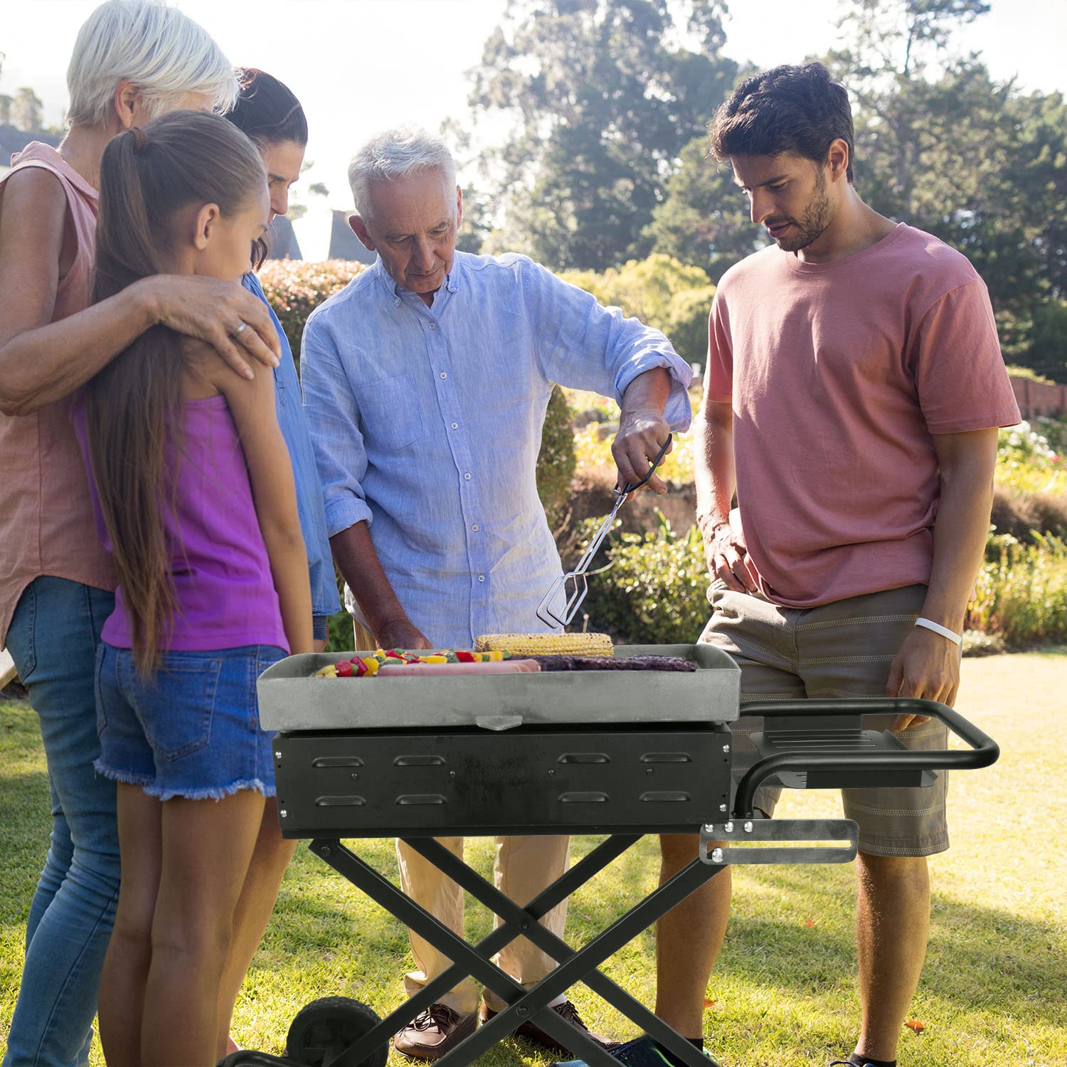 Heavy-Duty Foldable Griddle Cart with Wheels for Blackstone 22 & 17 Inch Grill - Portable Griddle Stand, Grill Replacement Part for Outdoor Camping, BBQ, Tailgating & Backyard Cooking - Perfect for Patio, Picnic & RV Trips