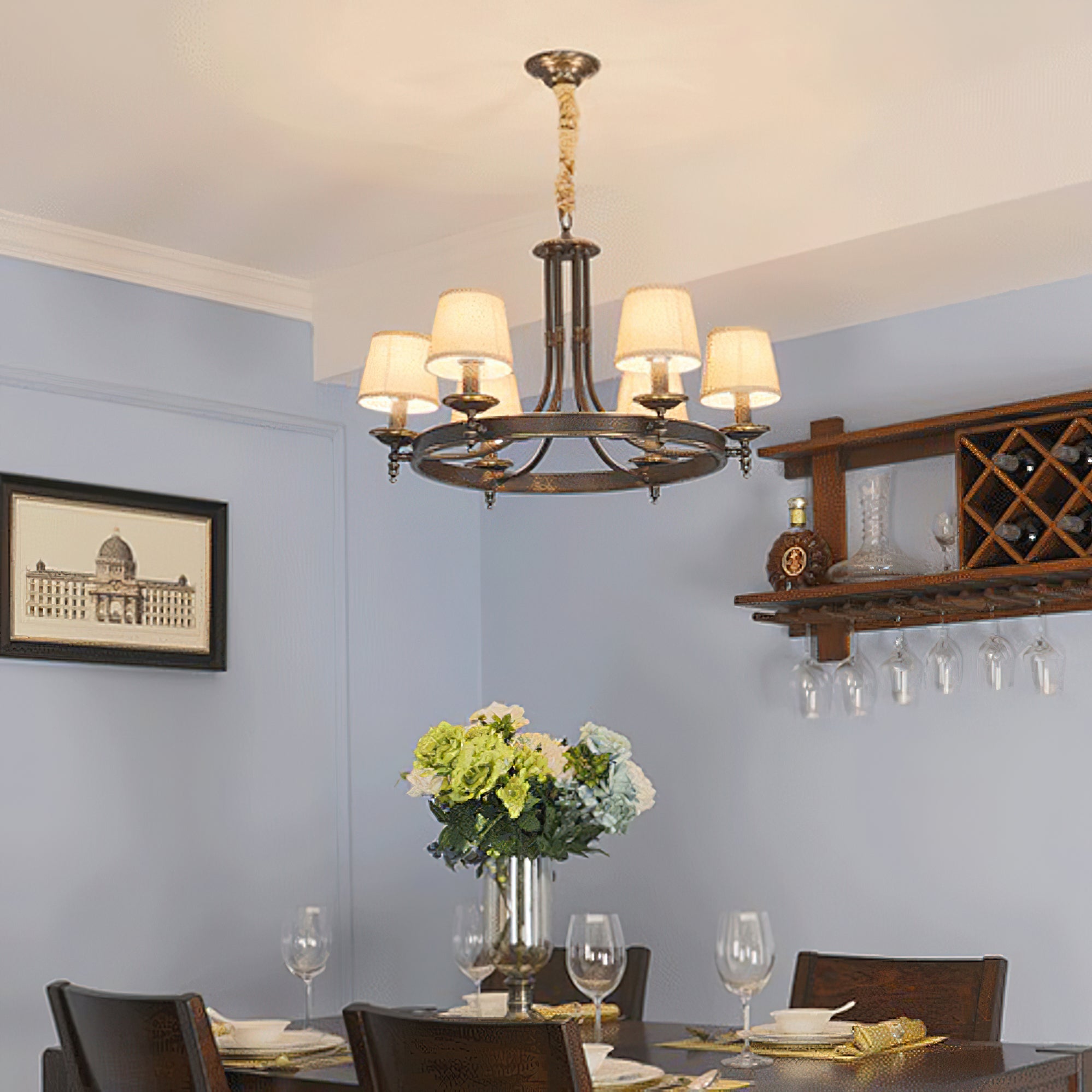 Alessio Modern Crystal Chandelier - Elegant Ceiling Light Fixture for Dining Room, Living Room & Bedroom | Perfect for Home Decor & Interior Design