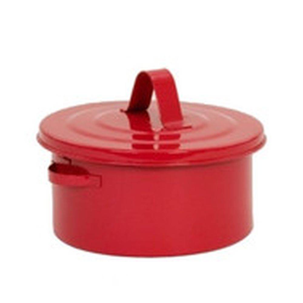 2 Qt. Metal Red Bench Can - Durable & Rust-Proof Storage for Kitchen, Garage, or Outdoor Use