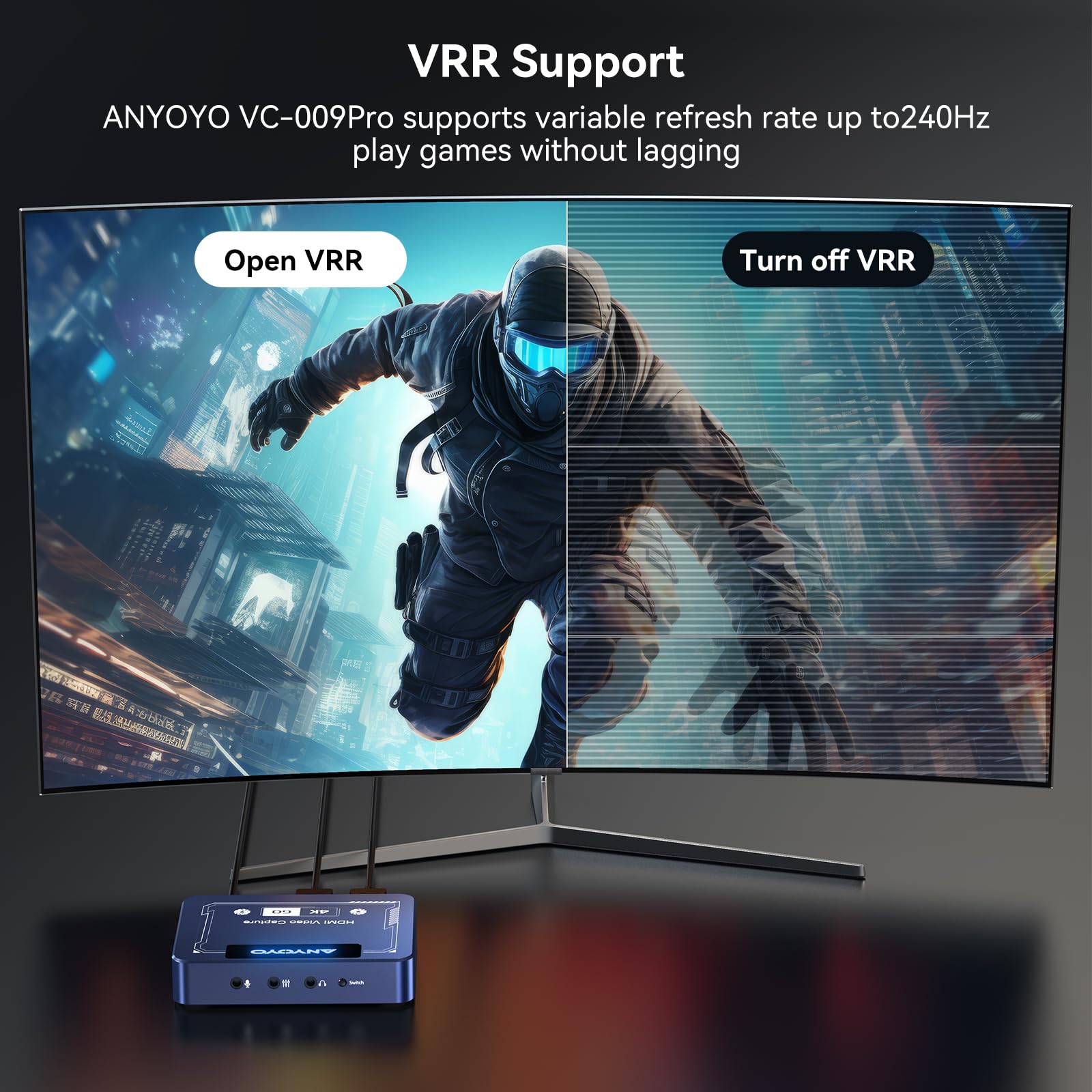 ANYOYO 4K 60FPS HDR Video Capture Card with VRR Passthrough & Ultra-Low Latency - Compatible with PS5, PS4, Nintendo Switch, Windows 11 & Mac OS 12 | Perfect for Game Streaming, Live Broadcasting & Content Creation