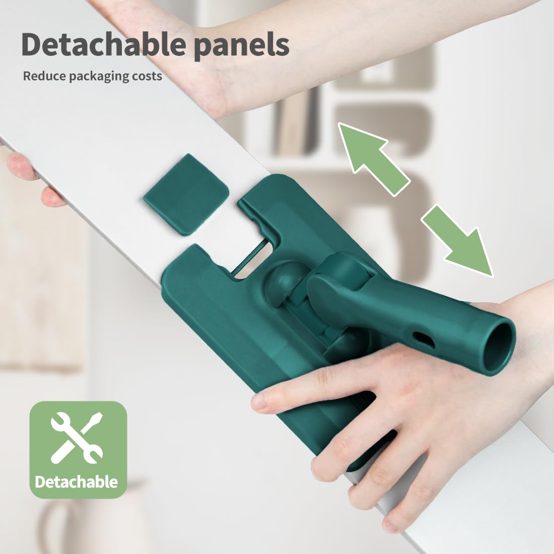 CQT Commercial Flat Microfiber Floor Mop Cleaning System - 24 Inch Wet Dry Dust Mop for Hardwood, Laminate & Tile Floors - Includes 4 Washable Pads & Stainless Steel Handle with Extension (PT14 Green) - Perfect for Homes, Offices & Commercial Spaces