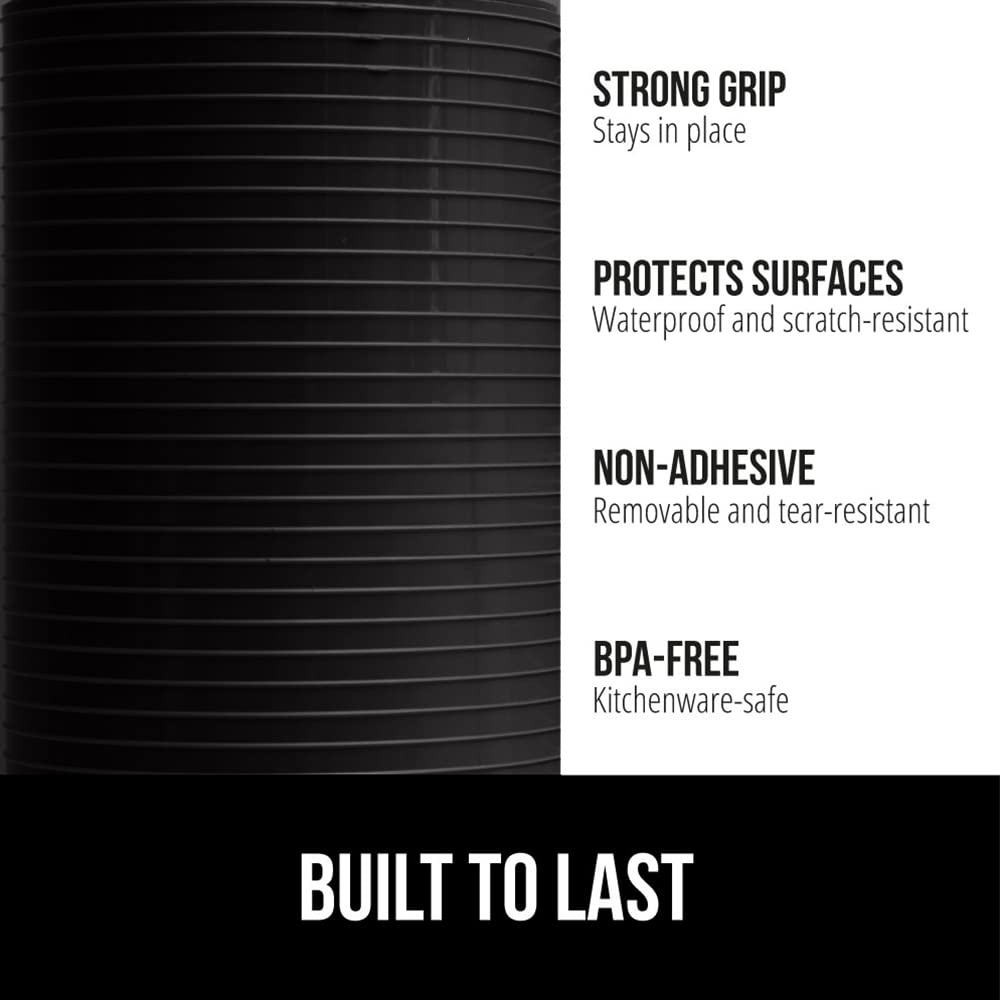 GORILLA GRIP DuraGuard Non-Adhesive Shelf Liner - 20x30 Inch Waterproof Cabinet Liner for Kitchen Drawers, Refrigerator, Pantry, Bathroom & Closet Storage - BPA Free Durable Plastic Shelf Protector (Jet Black) - Perfect for Organizing and Protecting Surfaces in Home & Office