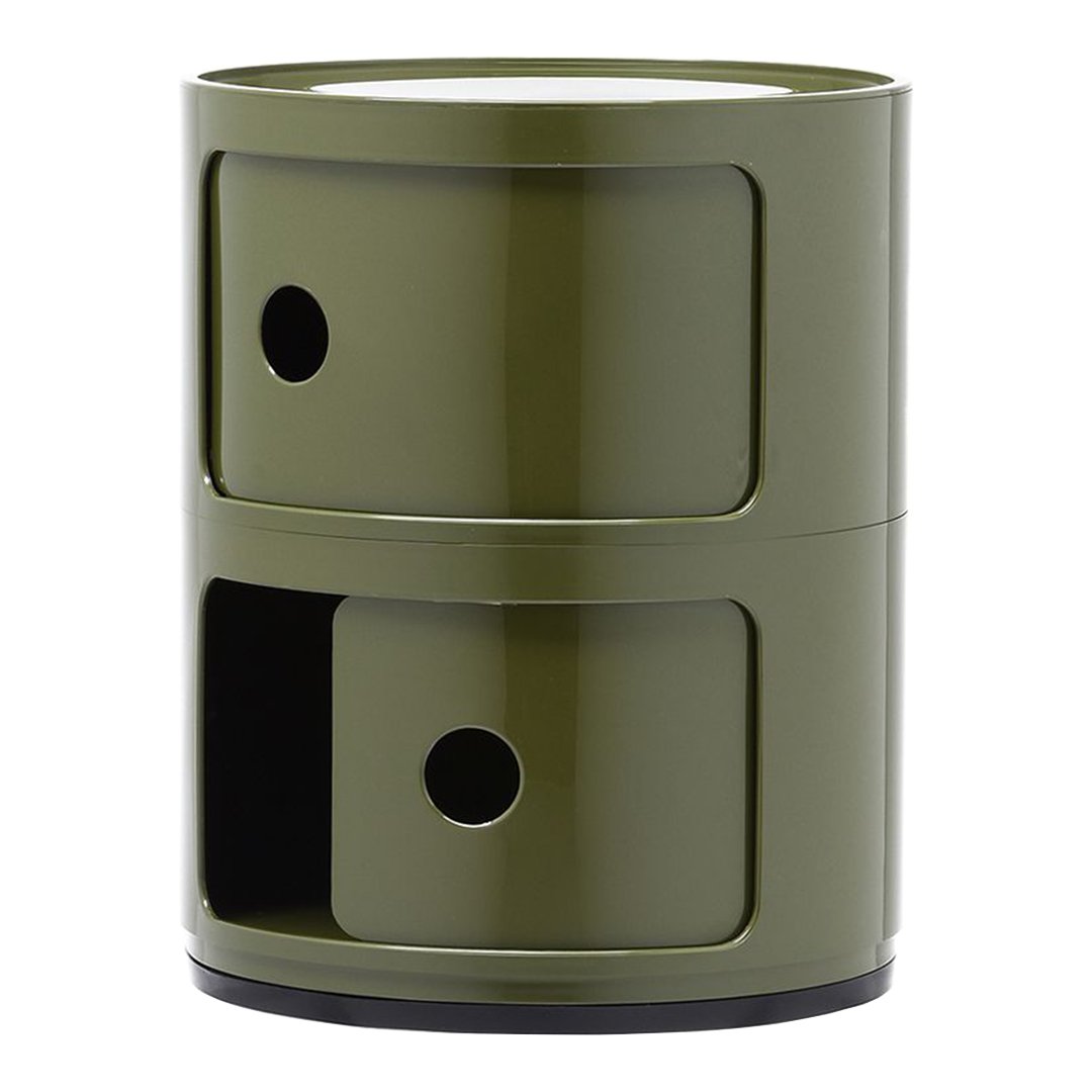 Componibili Round 2-Door Storage Tower - Modern Modular Cabinet for Bedroom, Living Room & Office Organization