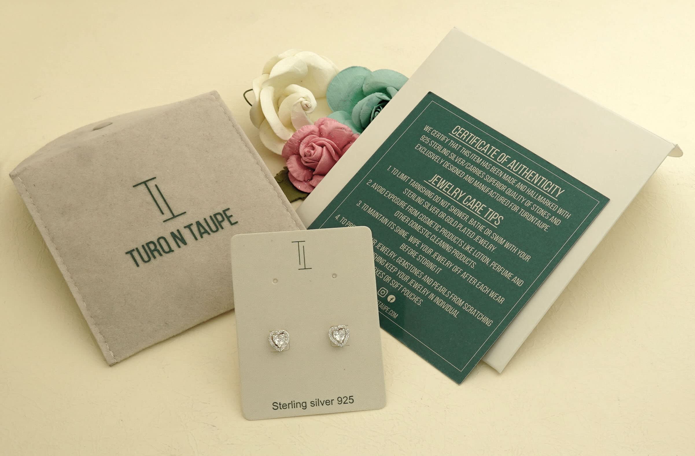 Hypoallergenic Sterling Silver Heart & Halo Stud Earrings for Women - Cubic Zirconia CZ Stud Earrings Set for Everyday Wear, Gift for Her | Perfect for Work, Date Night & Special Occasions
