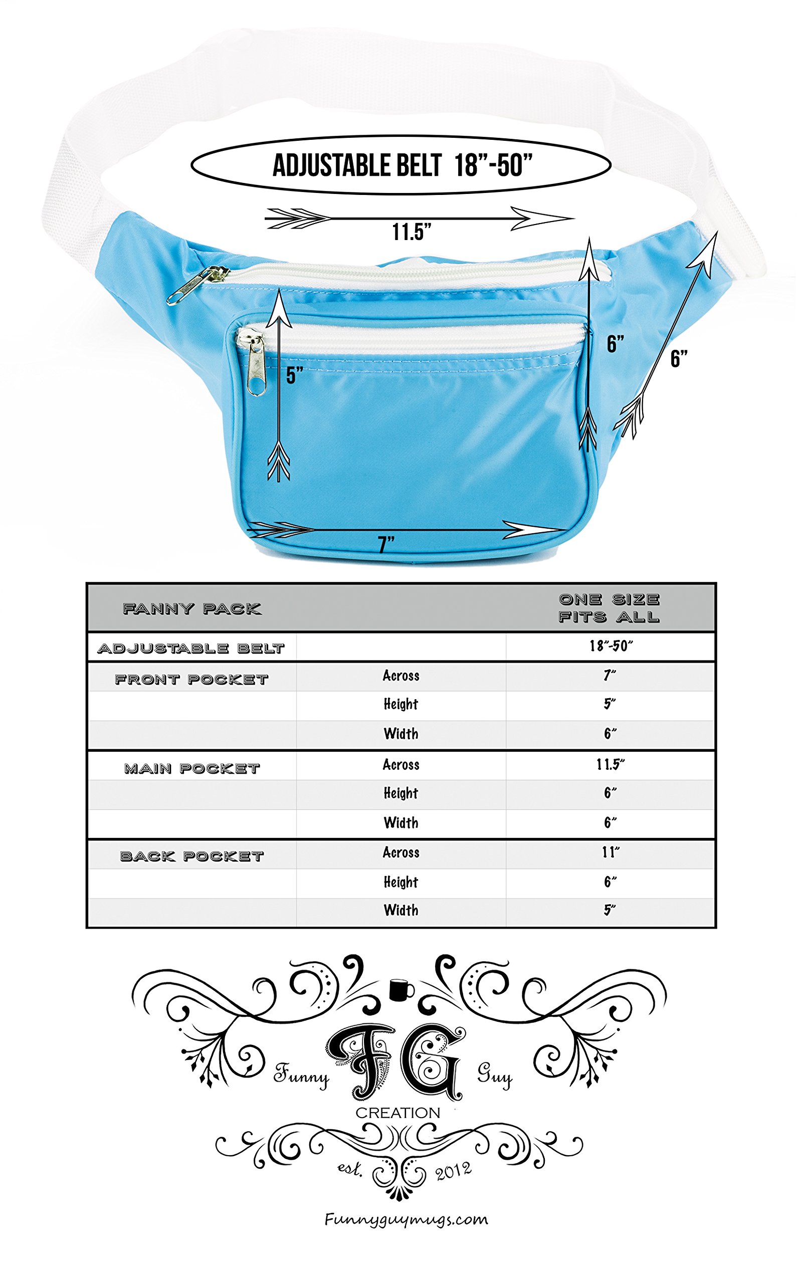 Premium Plain Fanny Pack for Men & Women - Light Blue Waist Bag | Perfect for Travel, Hiking, Running & Everyday Use
