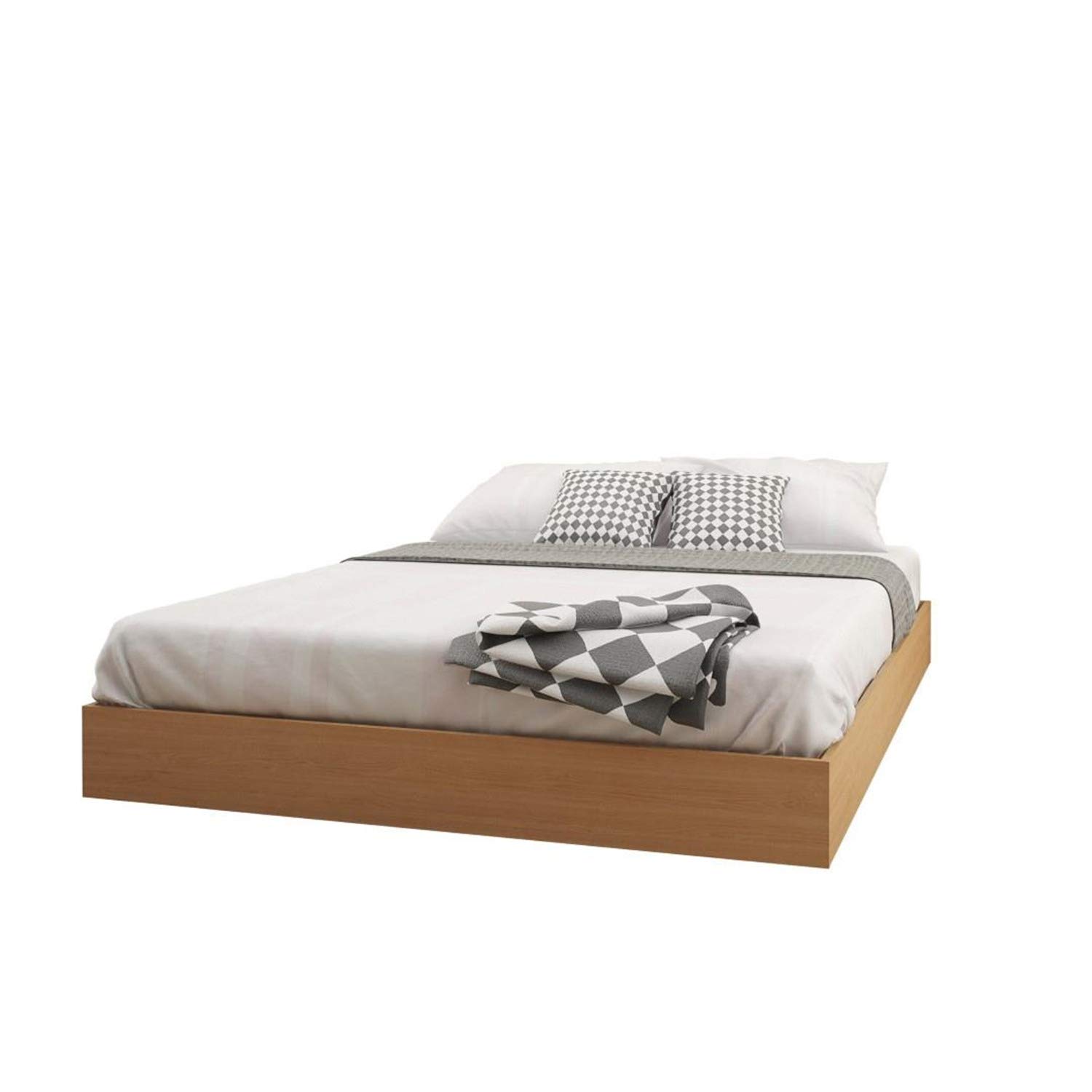 Nexera 4-Piece Queen Bed Frame Set with Headboard & Nightstands - Natural Maple & Black Modern Bedroom Furniture for Master Bedroom, Guest Room, or Apartment